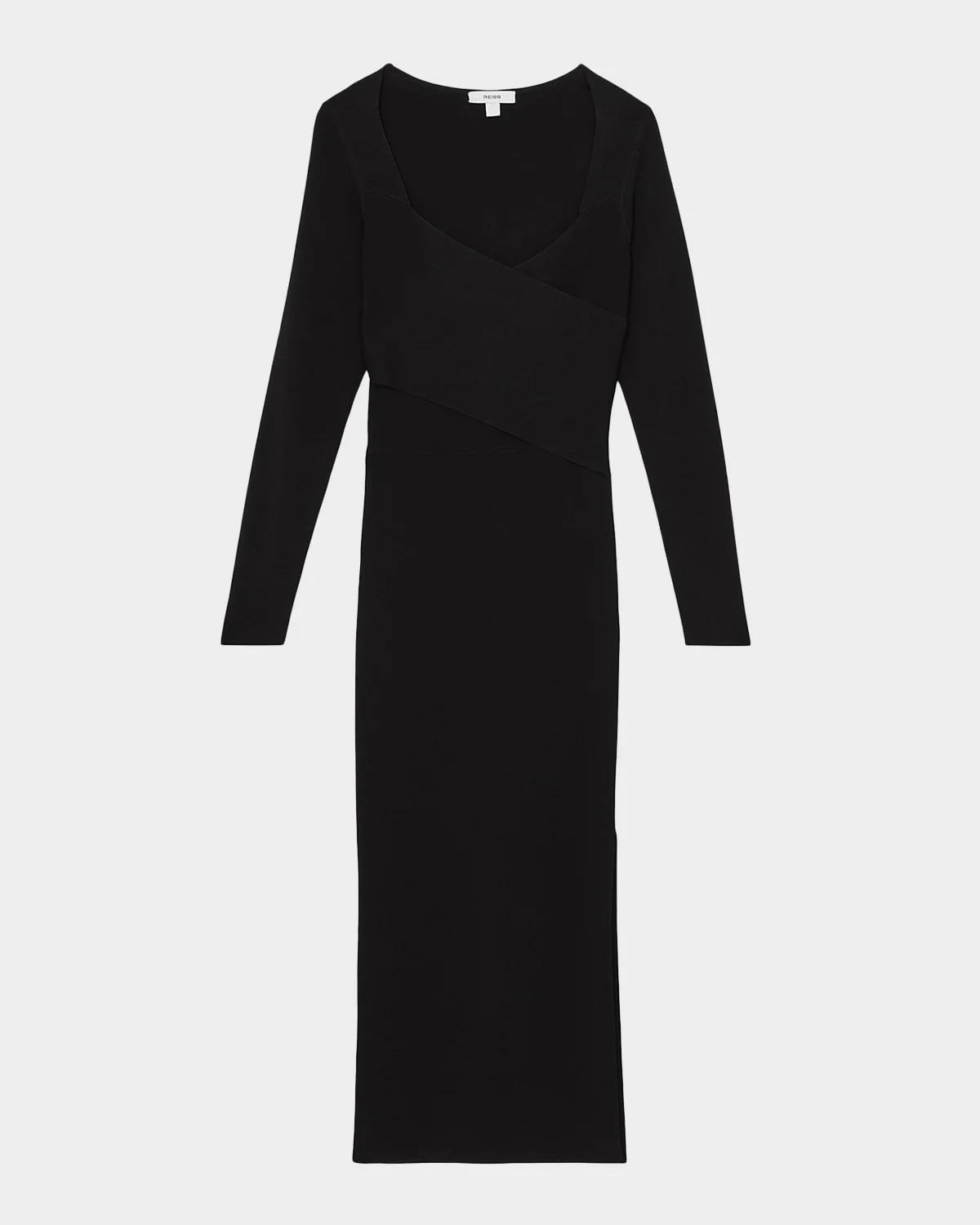 Sophia Wrap-Front Knit Bodycon Midi Dress - 1