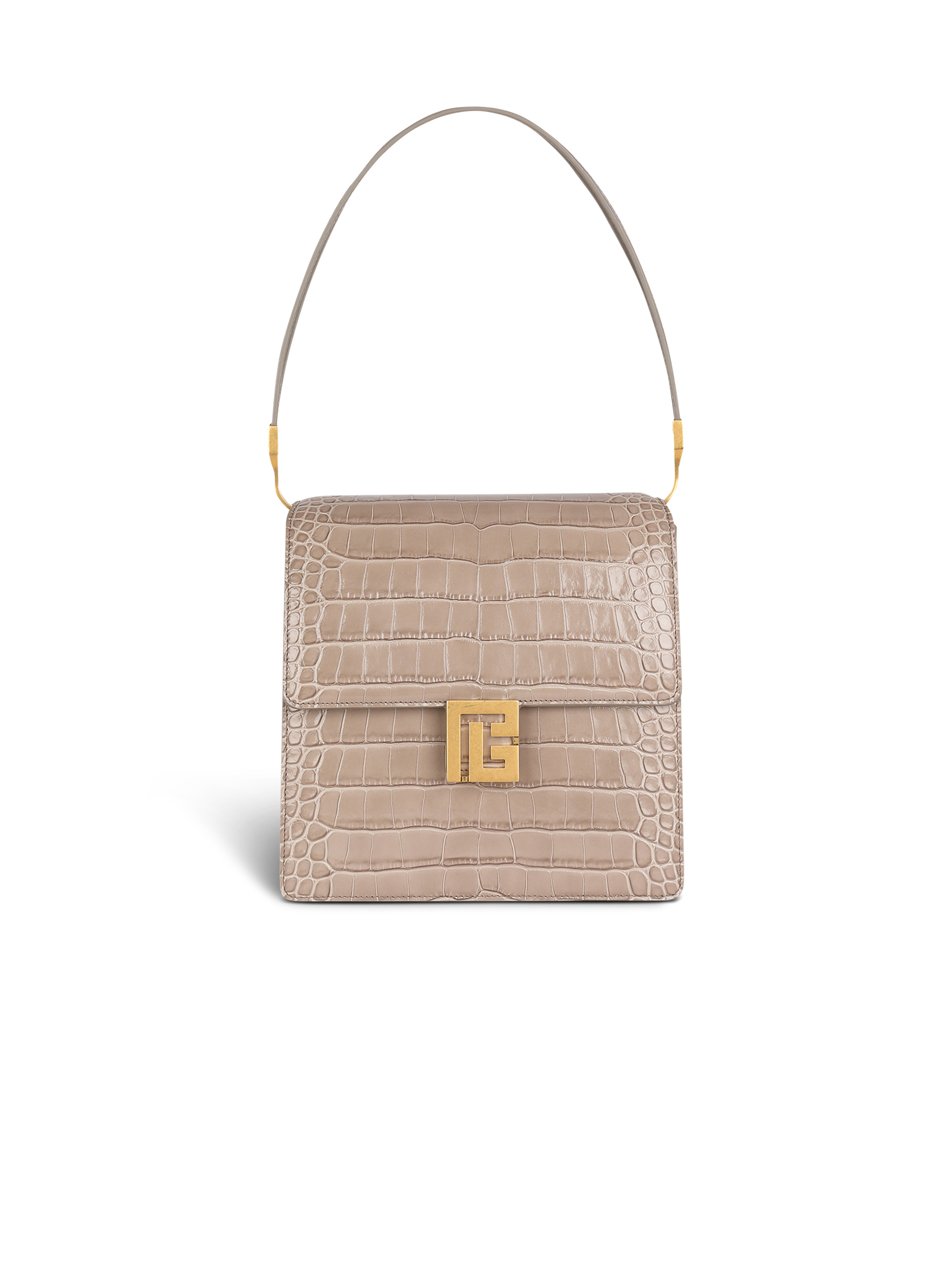 Crocodile-embossed leather Ely bag - 1