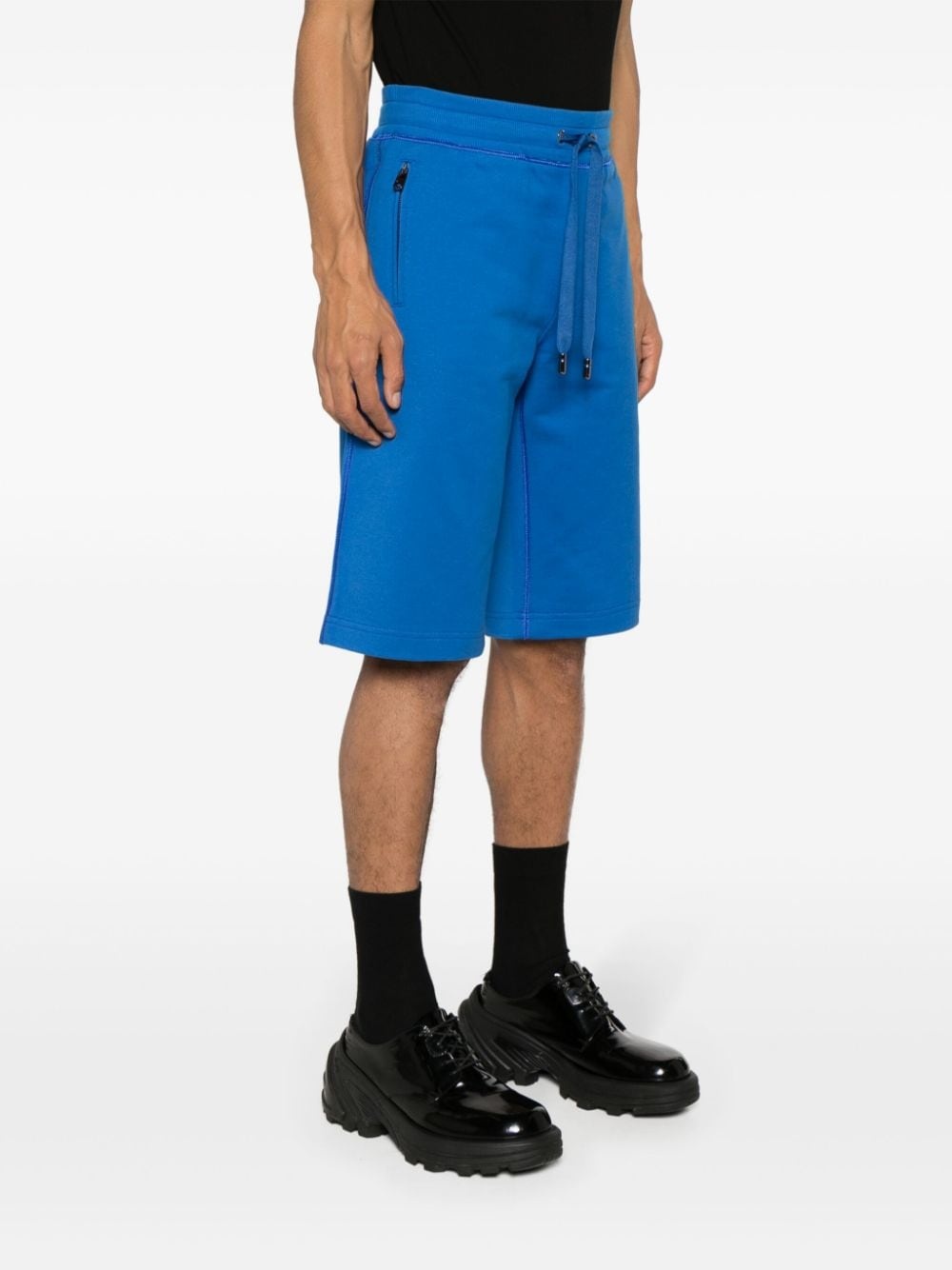 logo-plaque cotton shorts - 3