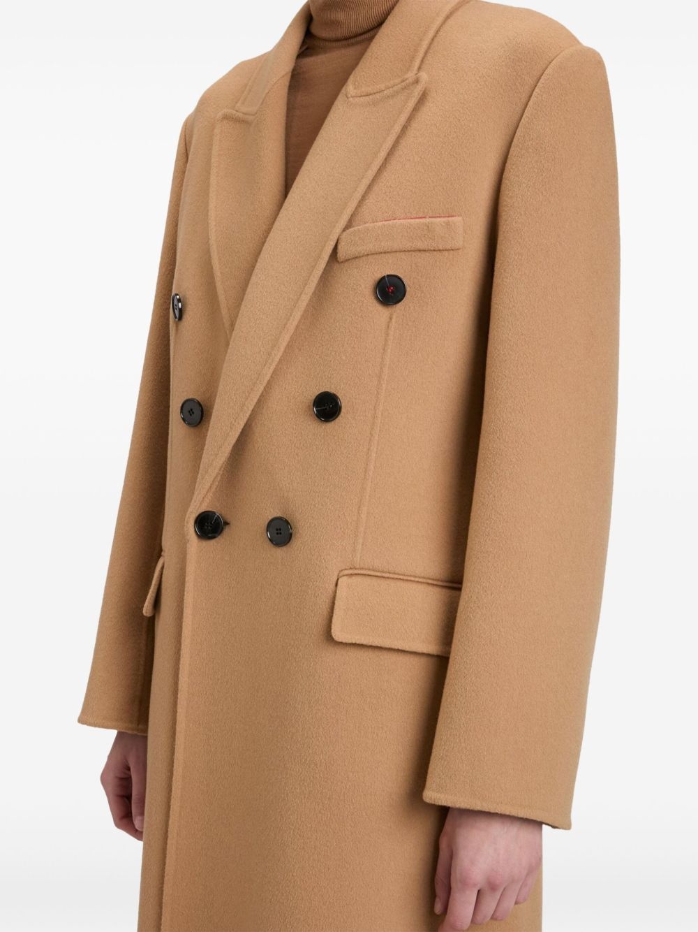 double-breasted wool coat - 5