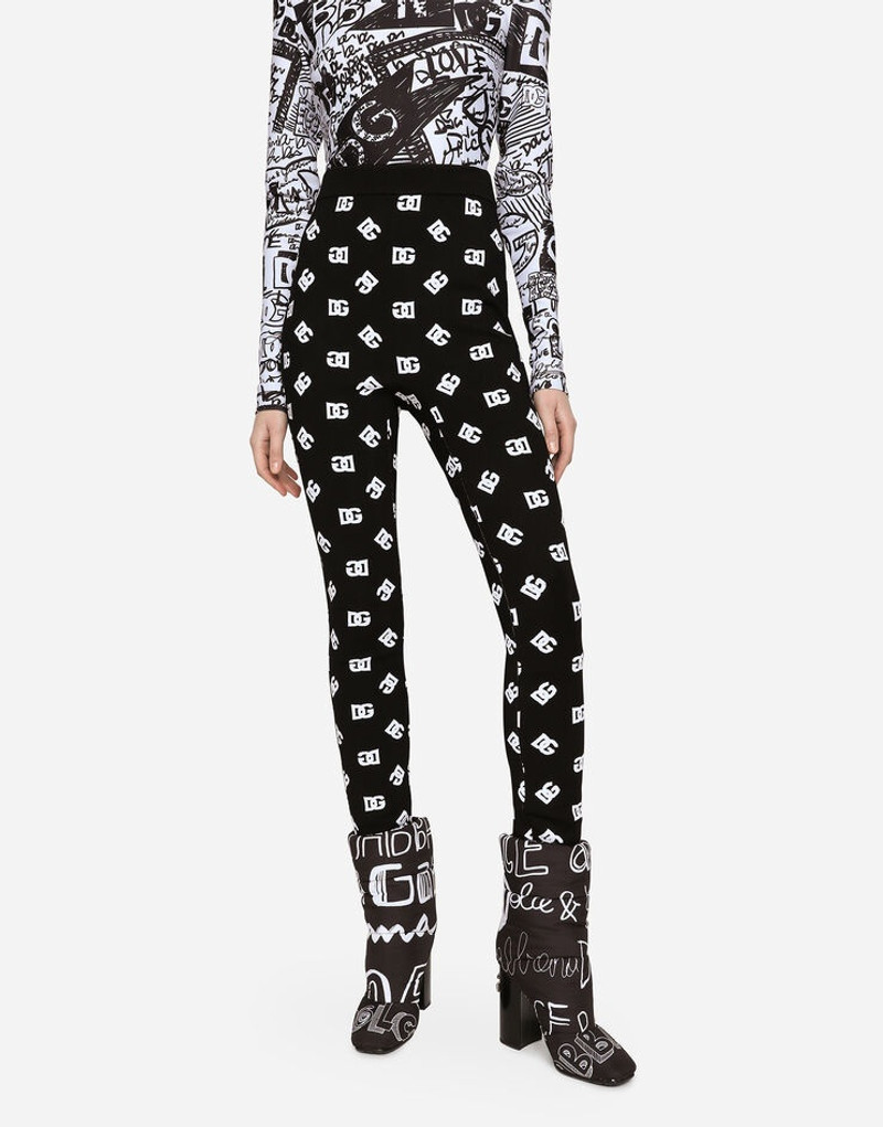 Viscose leggings with jacquard DG logo 4