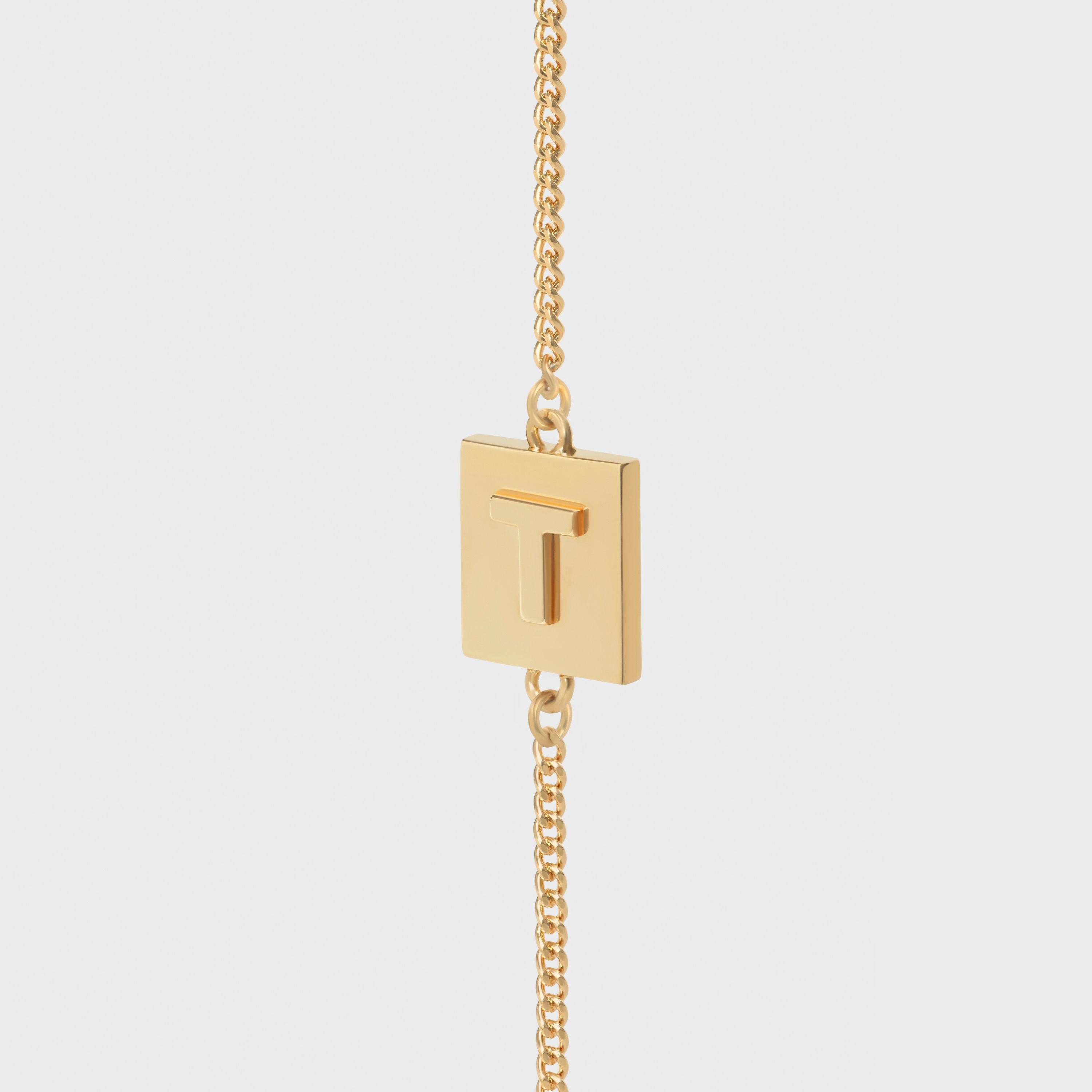 Alphabet T Bracelet in Brass with Gold Finish - 1