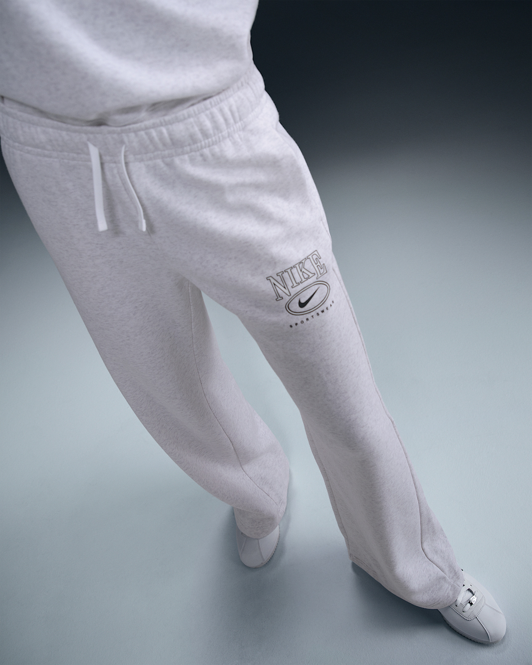 Nike Sportswear Club Fleece Women's Mid-Rise Wide-Leg Graphic Pants - 2
