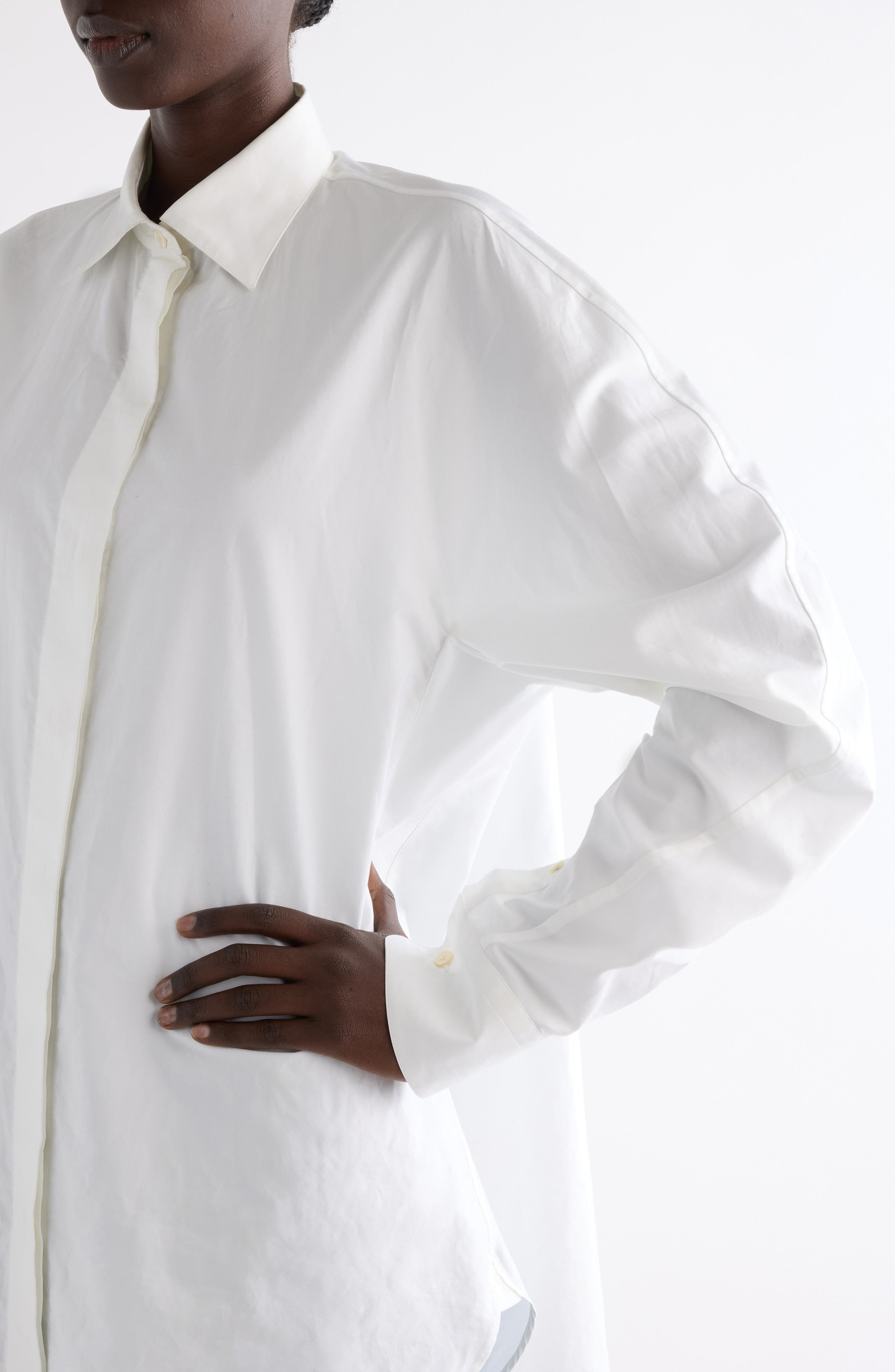 Givenchy Cocoon Cotton Poplin Button-Up Shirt in White at Nordstrom - 5