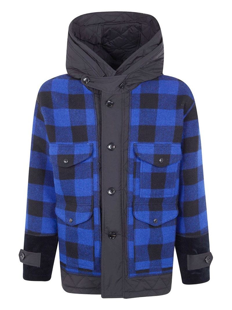 hooded check-pattern jacket 1