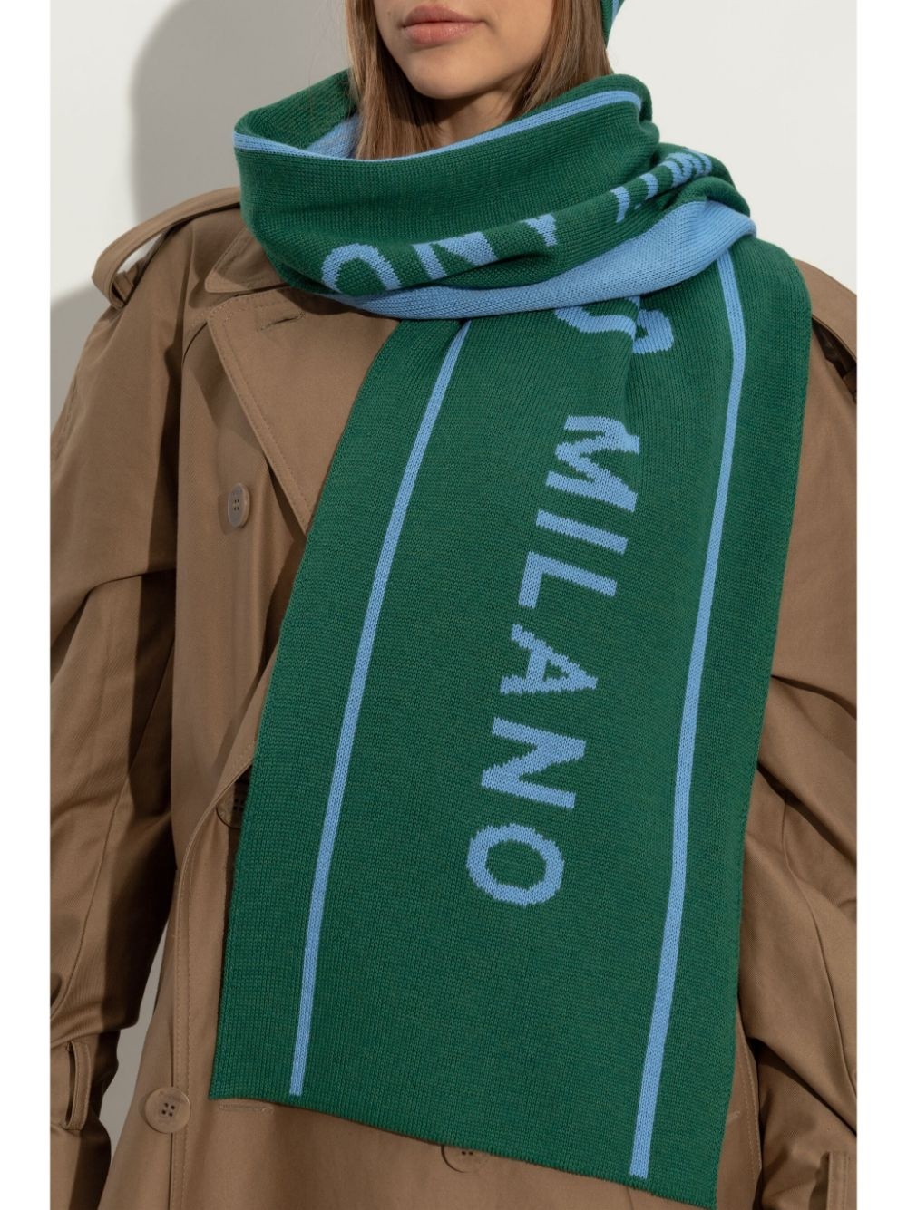 intarsia knit-logo scarf - 2