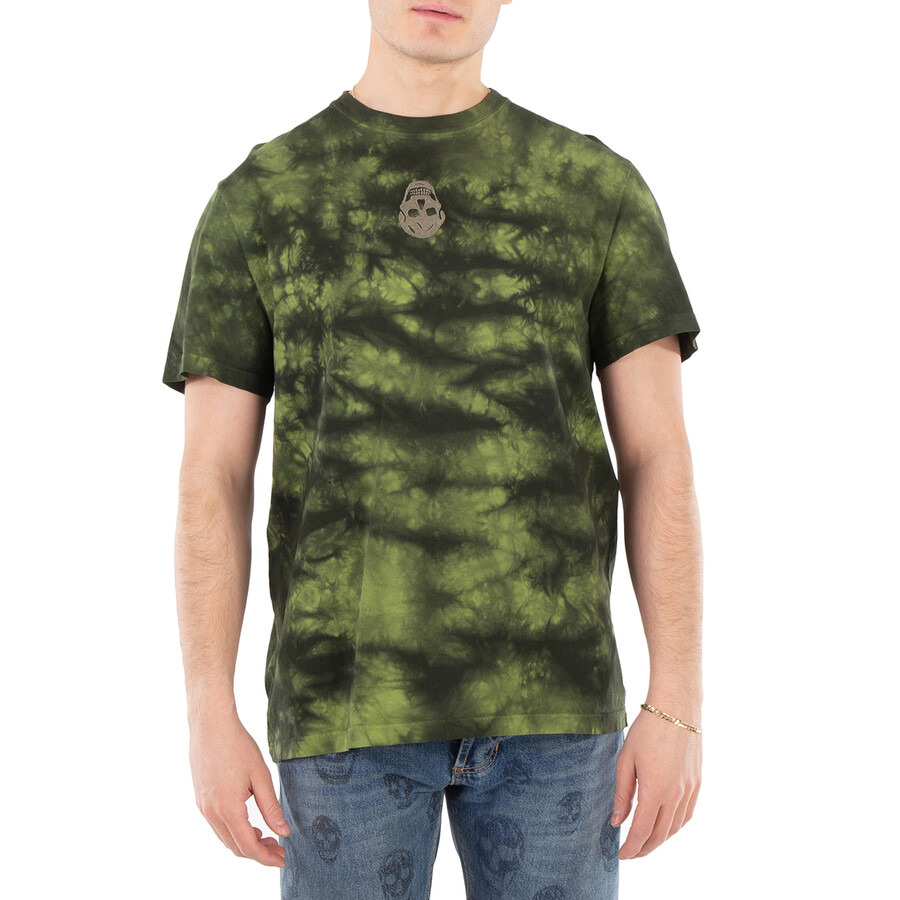 Alexander Mcqueen Men's Green Washed Dye T-Shirt - 3