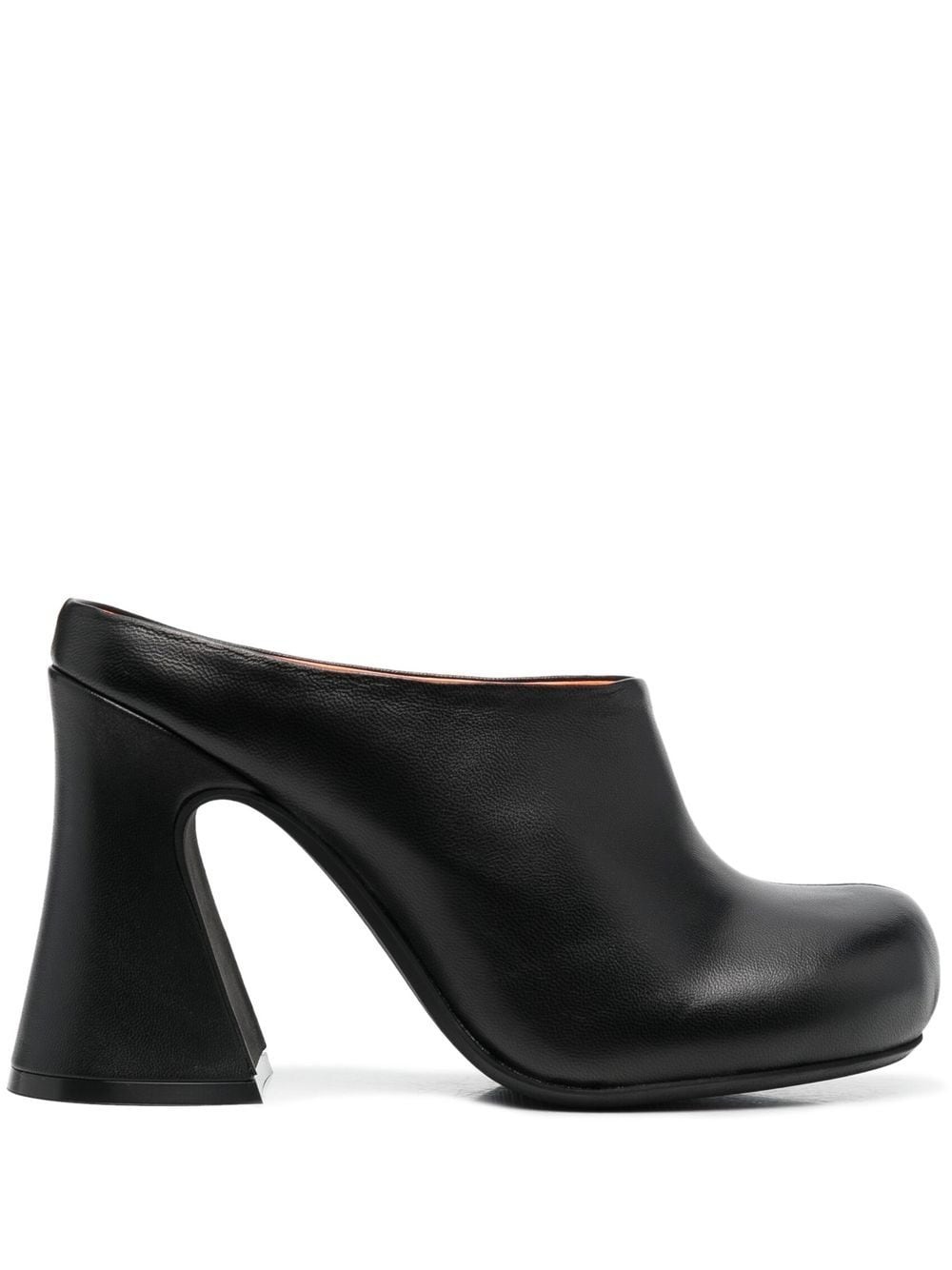 block-heel leather mules - 1