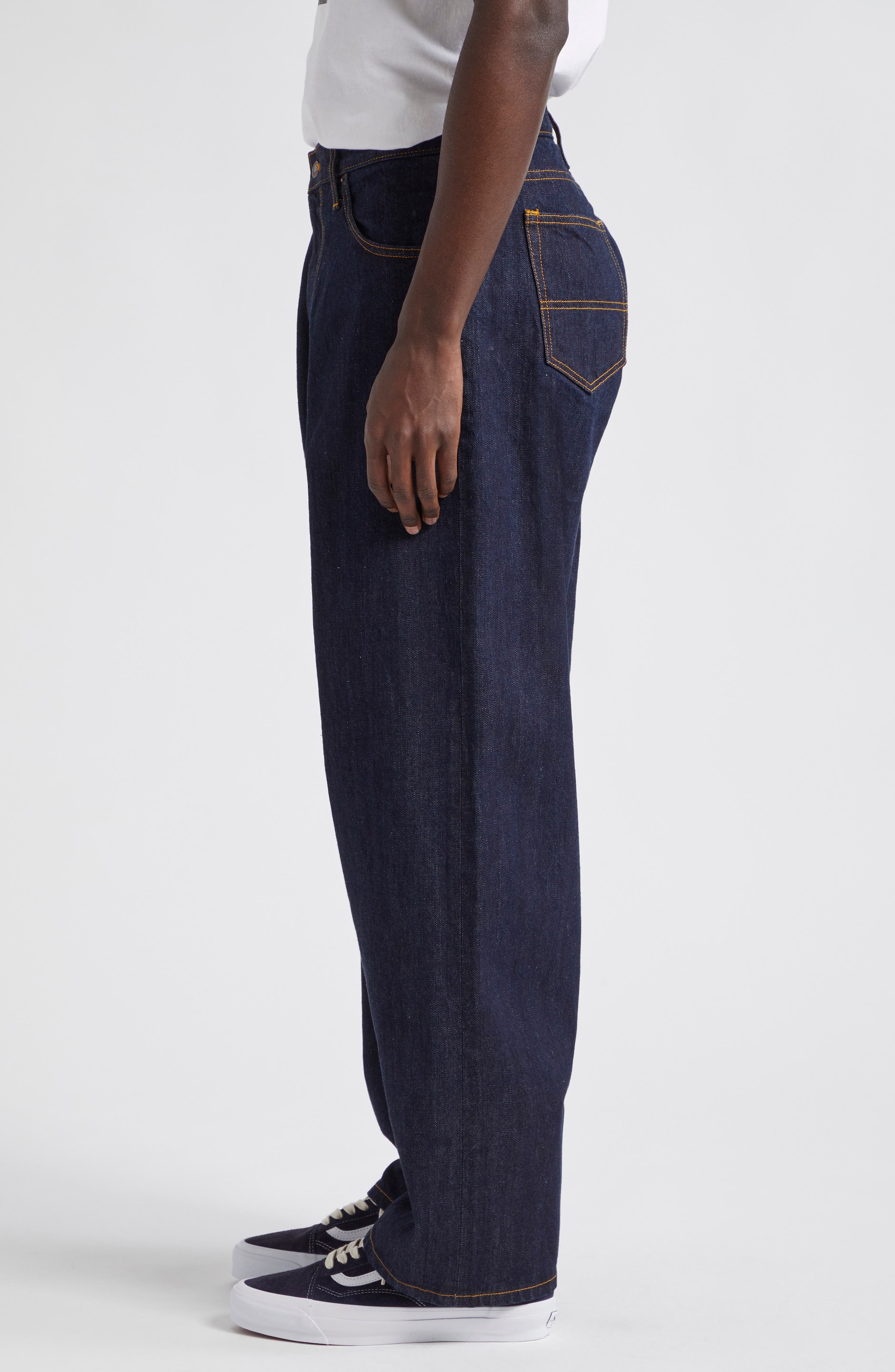 Nonstretch Denim Stovepipe Jeans - 4