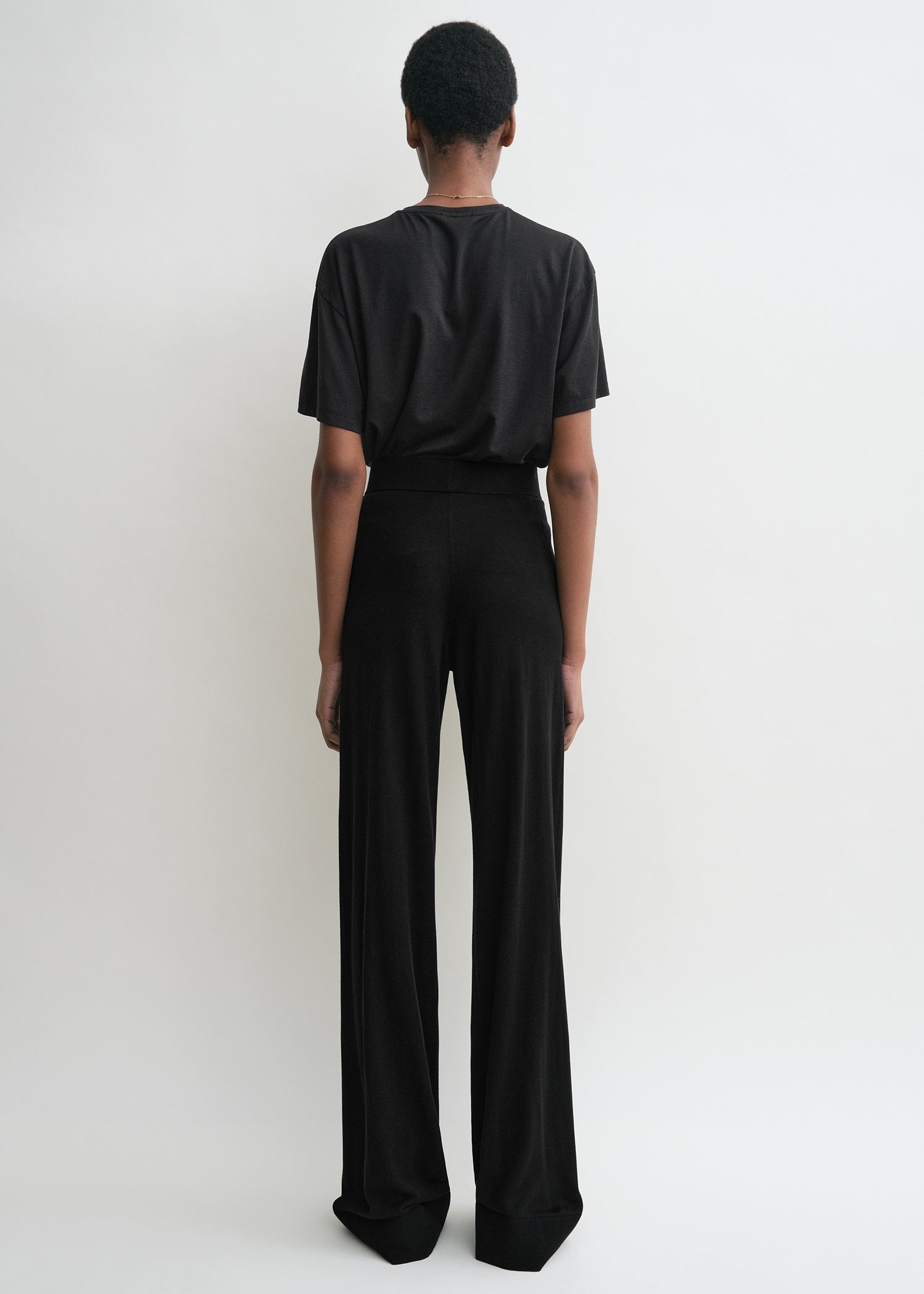 Wide knit trousers black - 4