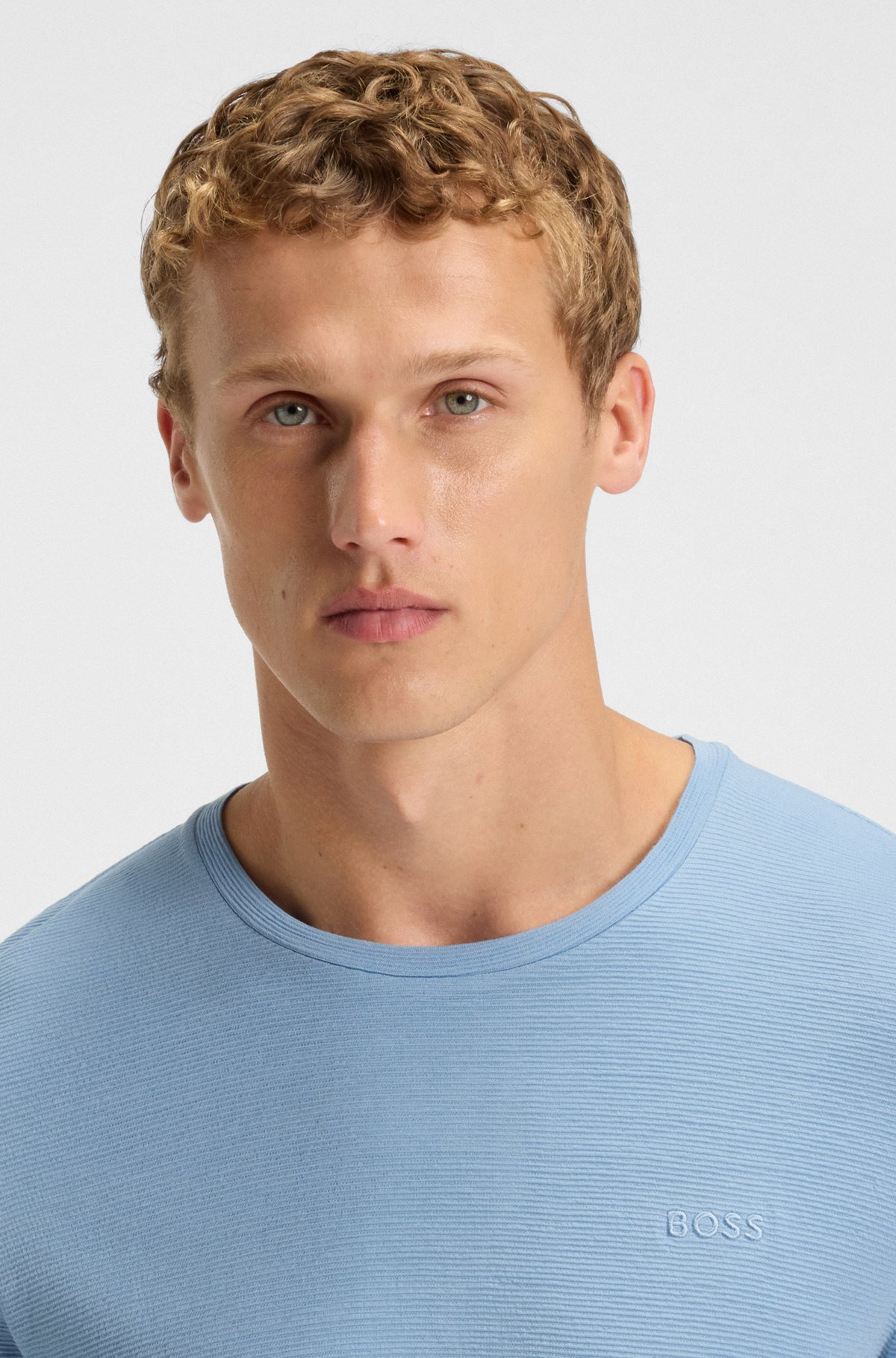 STRETCH-JERSEY PAJAMA T-SHIRT WITH EMBROIDERED LOGO - 5