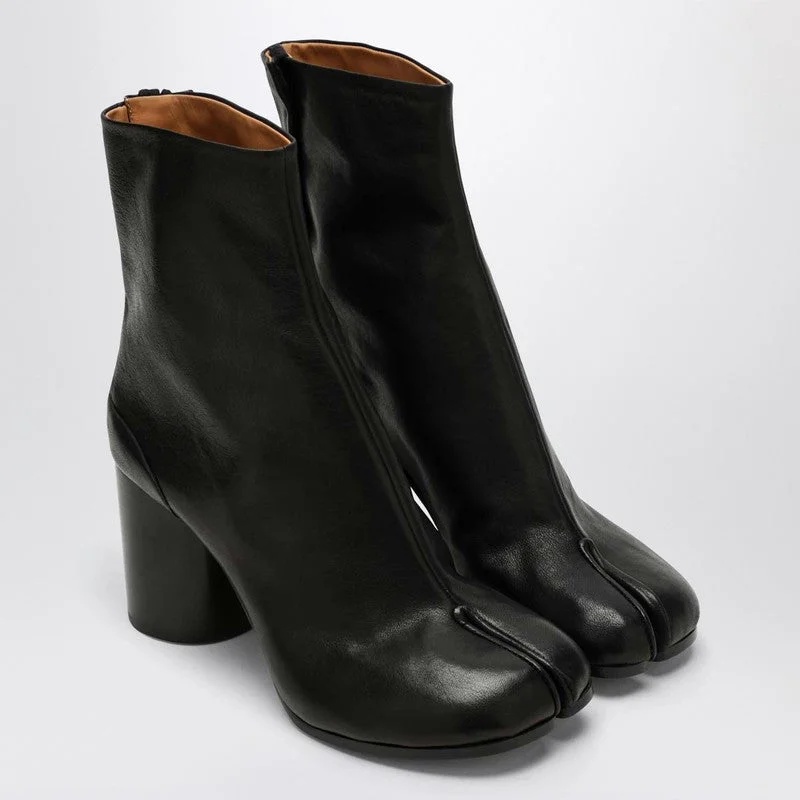 Maison Margiela Black Leather Tabi Ankle Boots Women - 1