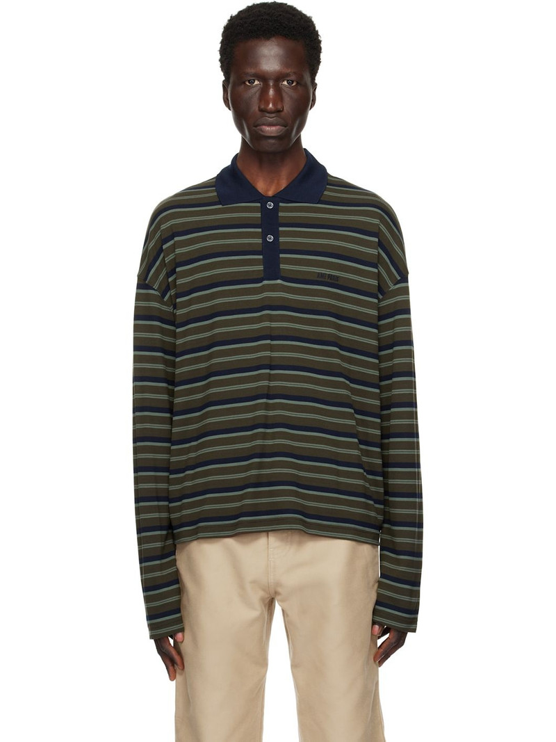 striped lyocell polo shirt 1