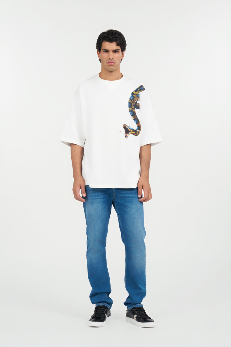 Roberto Cavalli Oversized T-shirt with Snake Print outlook