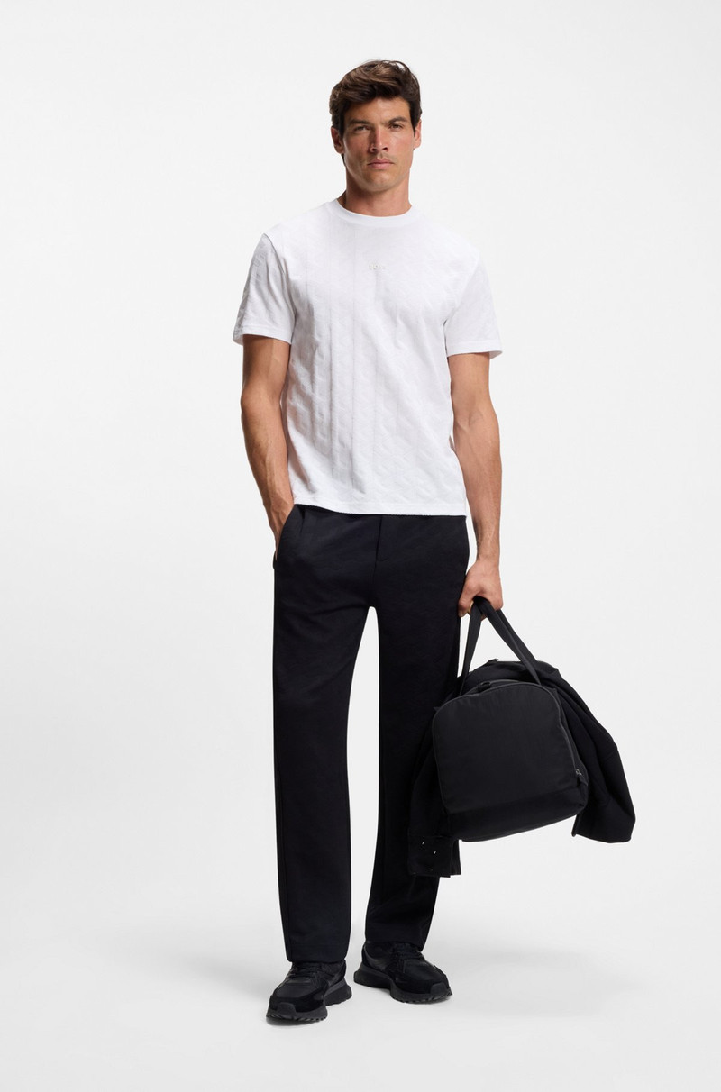 BOSS COTTON T-SHIRT WITH JACQUARD PATTERN outlook
