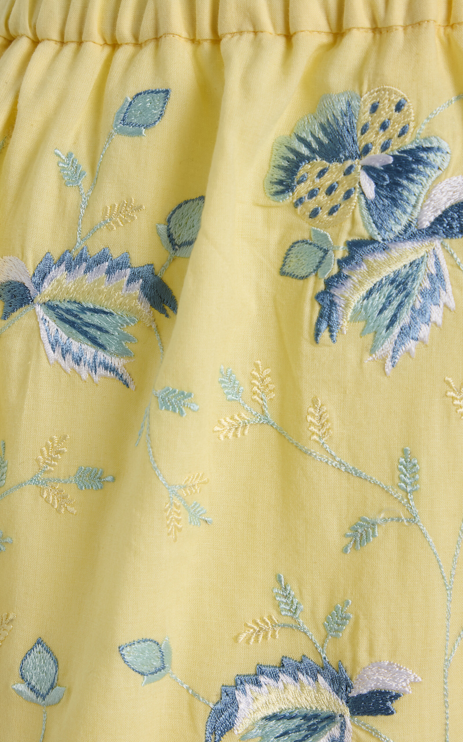 Pauline Cropped Embroidered-Cotton Flared Pants yellow - 5