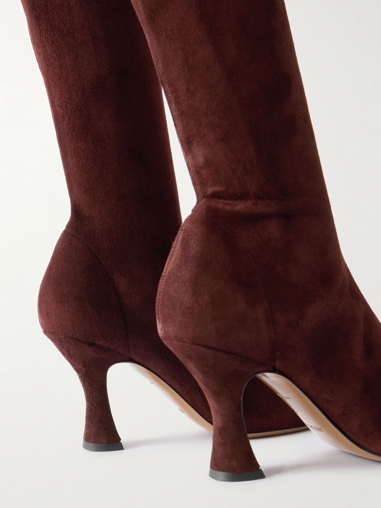Suede knee boots Chocolate - 4