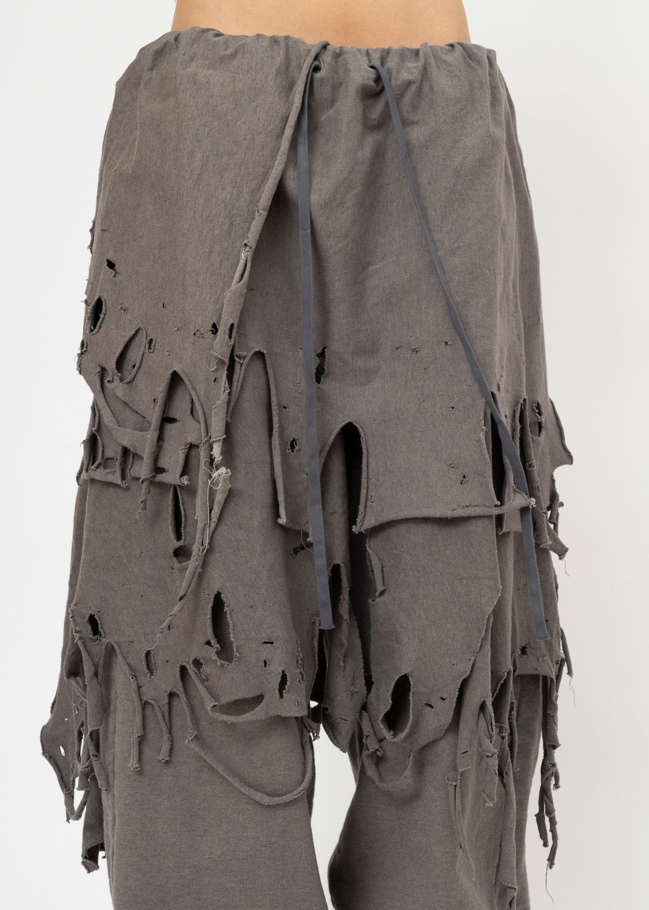 GREY DOUBLET PHANTOM FRAYED SWEATPANTS - 4