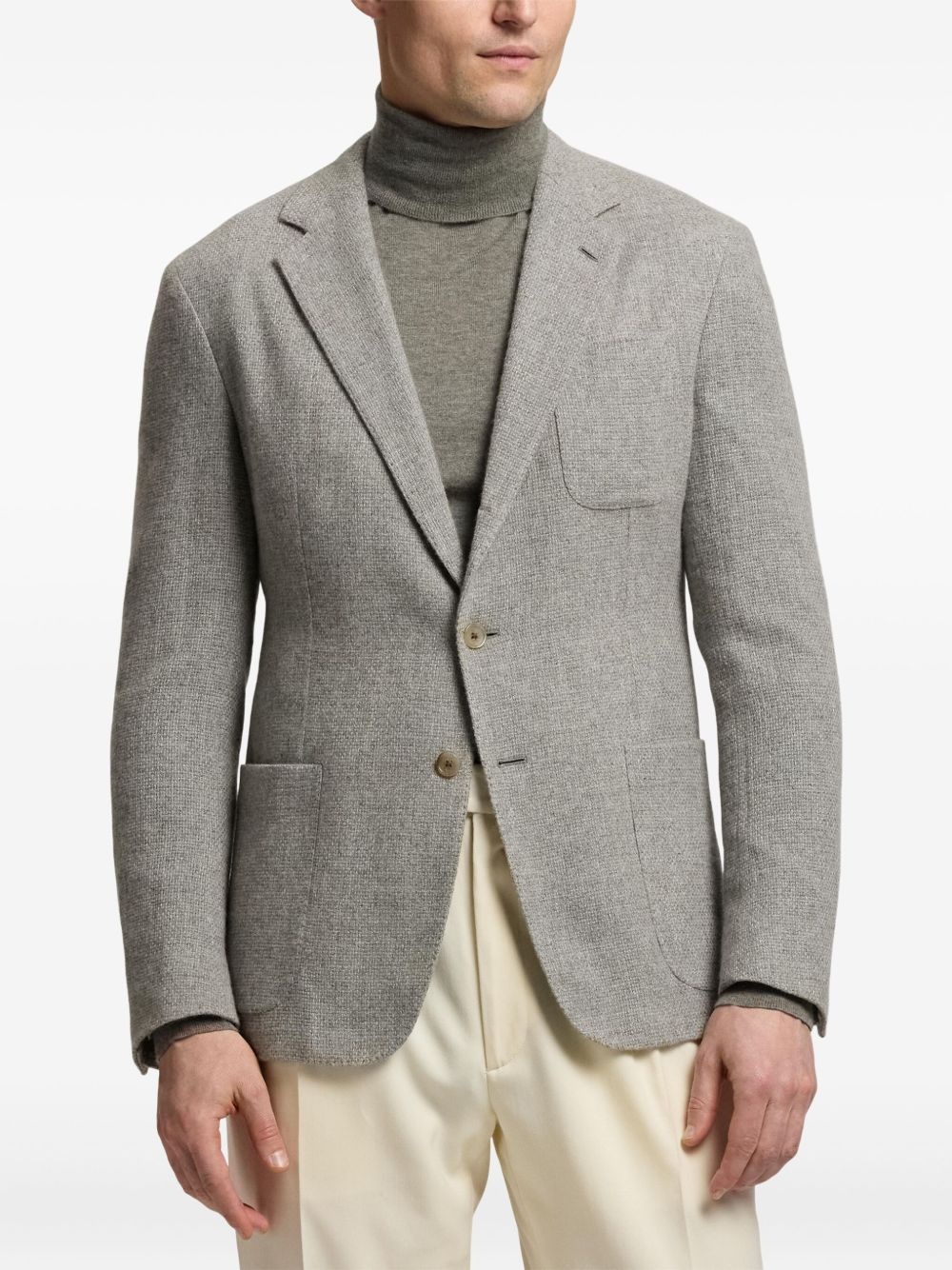 cashmere single-breasted blazer - 3