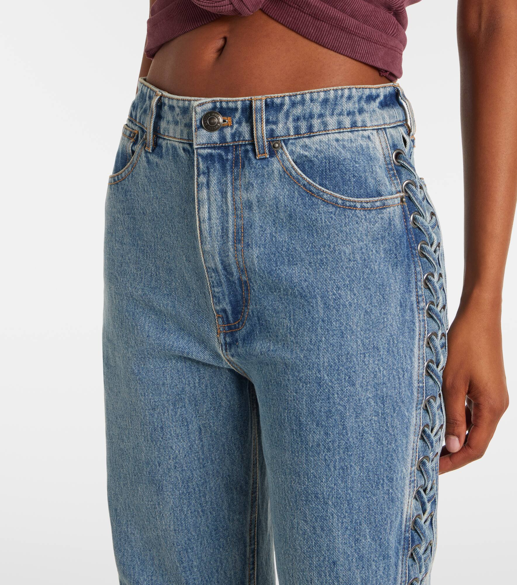 Laced straight jeans - 4
