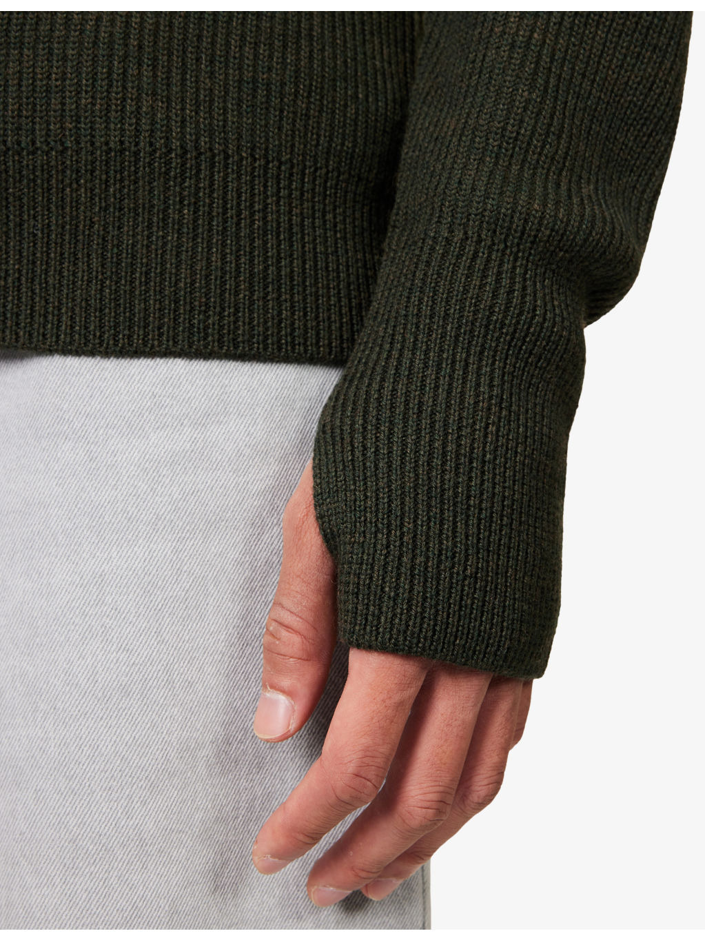 Funnel-Neck Ribbed Wool-Knitted Top - 5