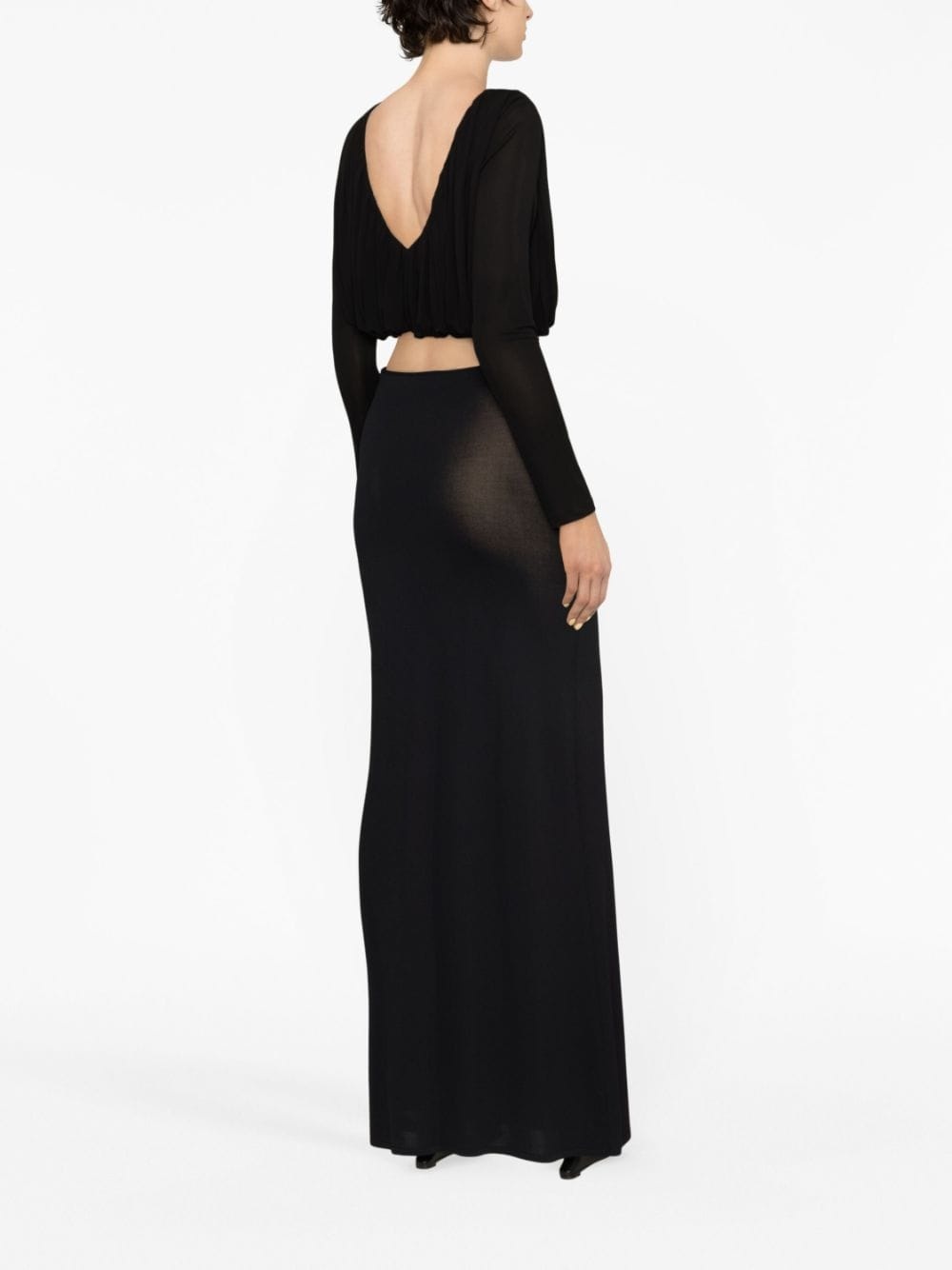 gathered jersey cropped top - 5