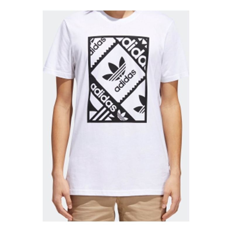 adidas originals StampTee Logo Printing Short Sleeve White CW2360 - 1