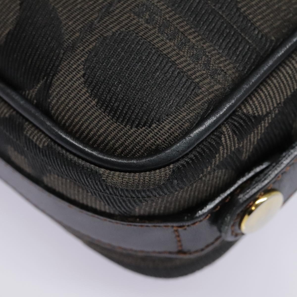 Burberry Shoulder Bag Canvas Gold Black - 16
