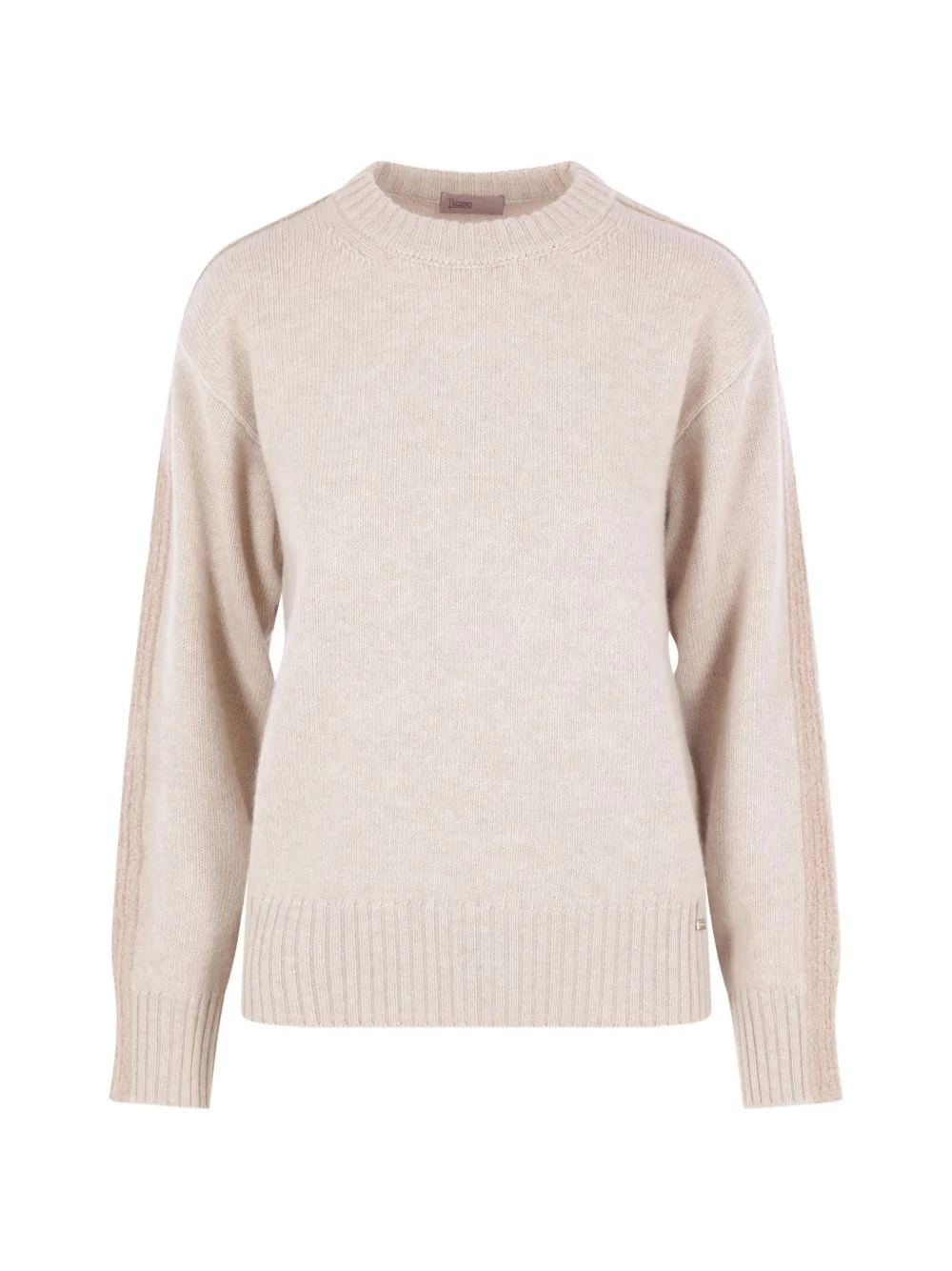 bouclé-band ribbed-trim sweater - 1