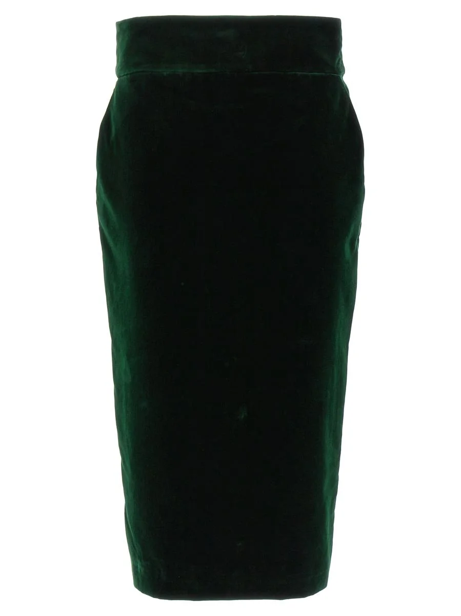 ALEXANDRE VAUTHIER VELVET MIDI SKIRT - 1