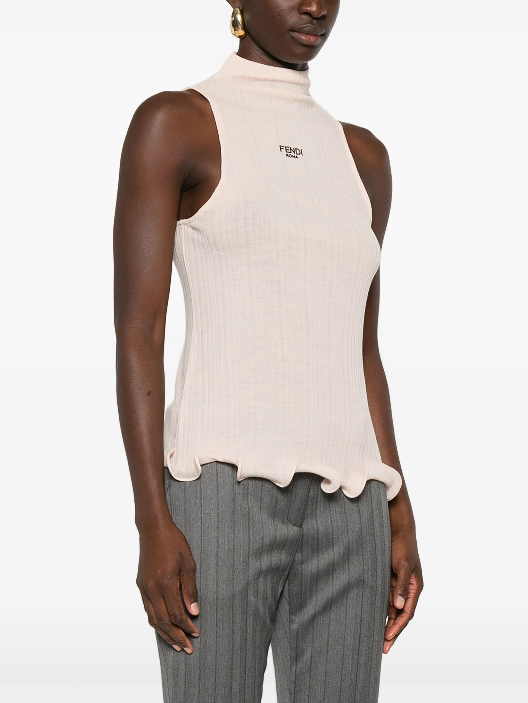 Fendi Ribbed Mock-neck Top - 5