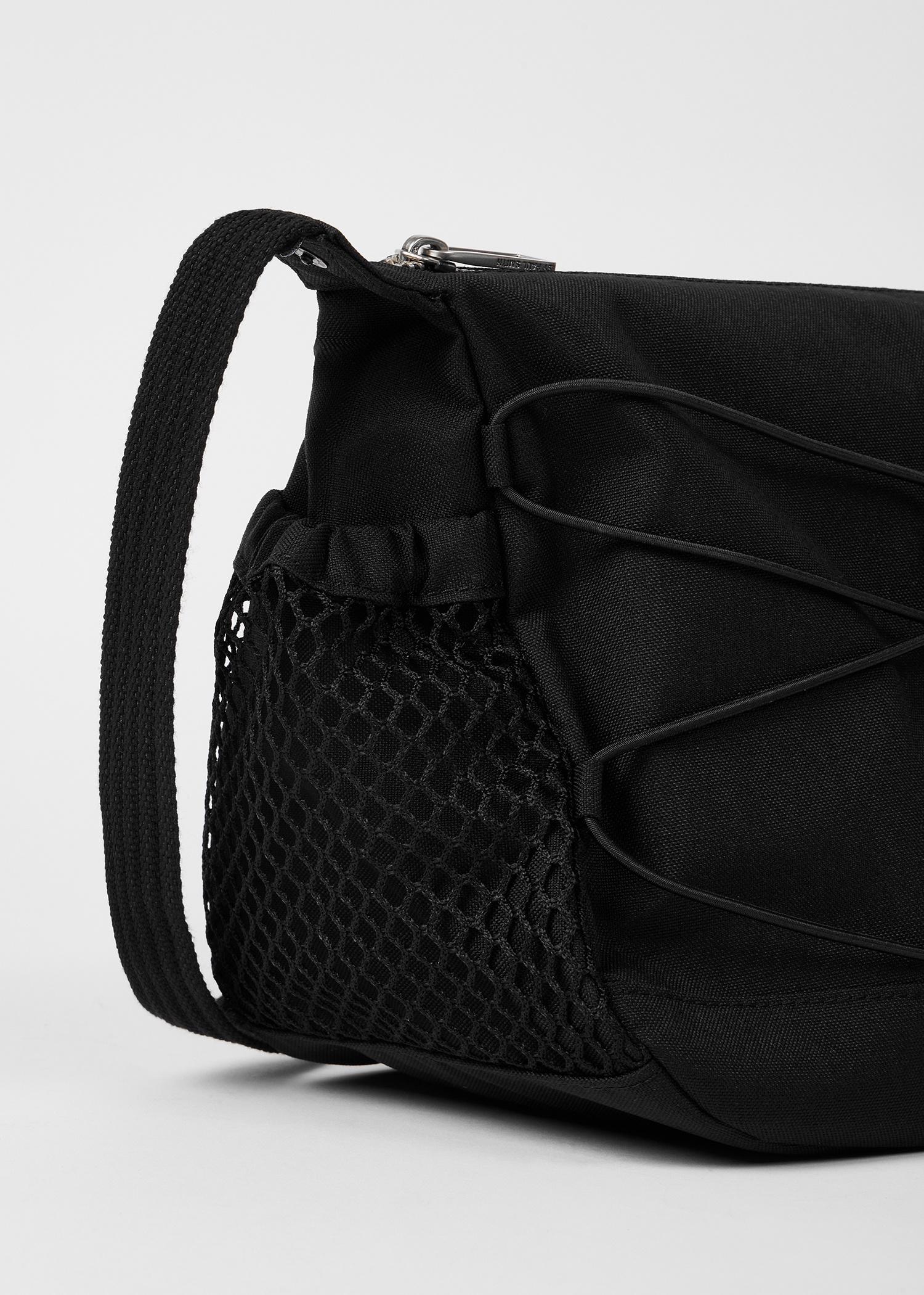 Black Nylon Utilitarian Crossbody Bag - 4