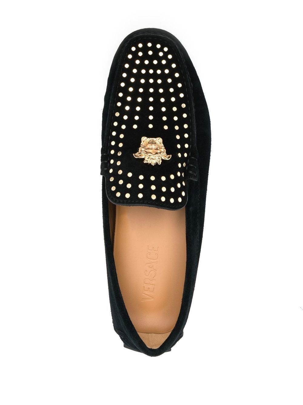 La Medusa studded suede loafer - 4