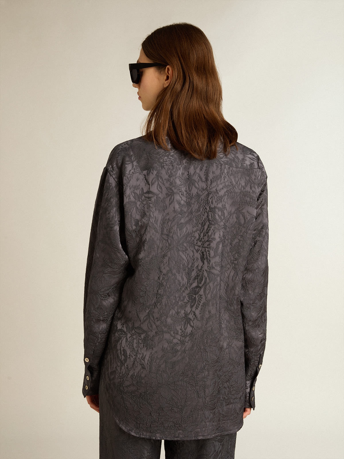 Jacquard shirt with all-over toile de jouy pattern - 4
