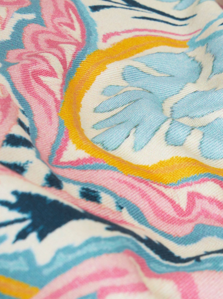 FLORAL PRINT SILK CARDIGAN - 3