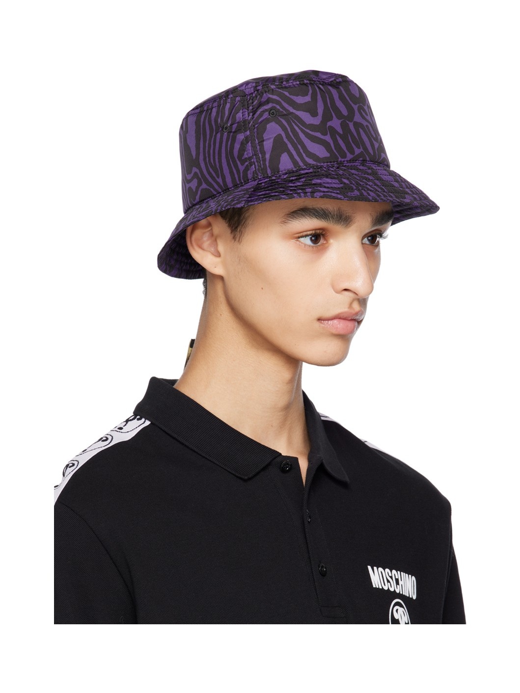 Purple & Black Graphic Bucket Hat - 2