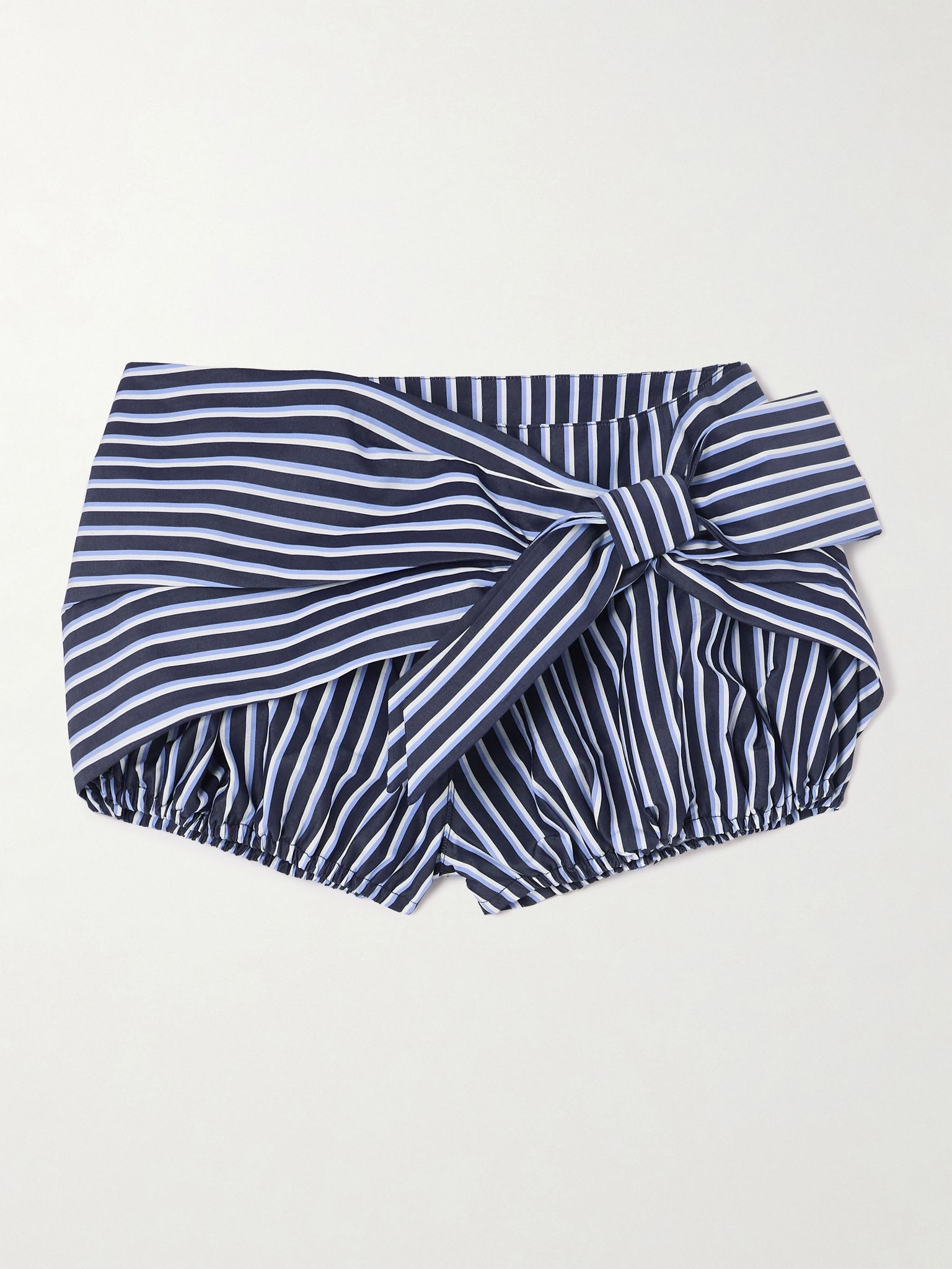 Striped cotton-poplin shorts Blue - 1