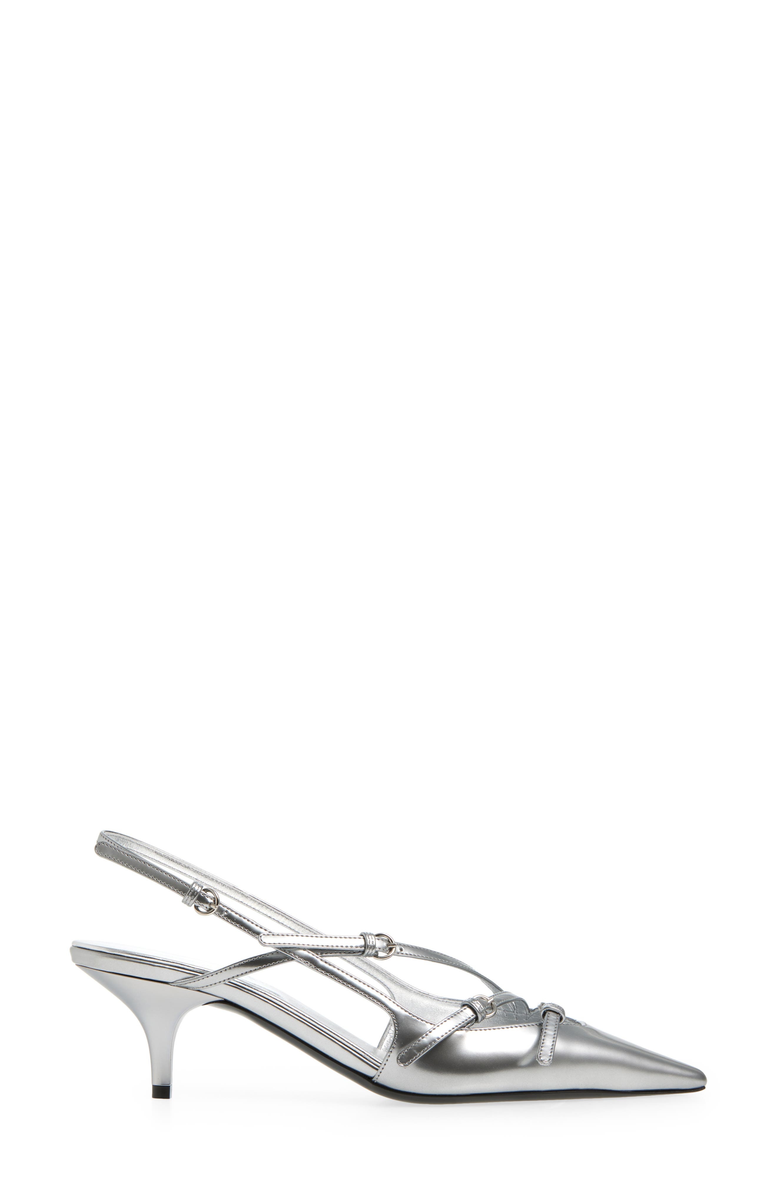 Miu Miu Show Buckle Slingback Pump in Argento at Nordstrom - 3