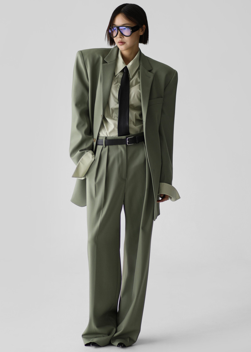 Trosa Straight Trousers - Pale Olive 1