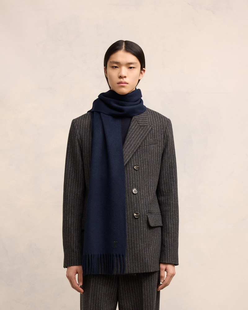 AMI Paris AMI DE COEUR LEATHER PATCH SCARF outlook