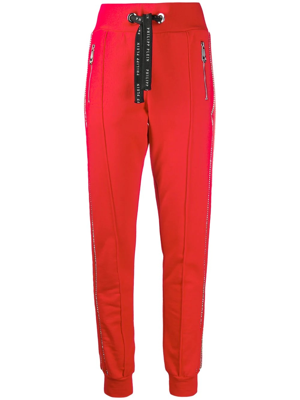 crystal-embellished strip trackpants - 1