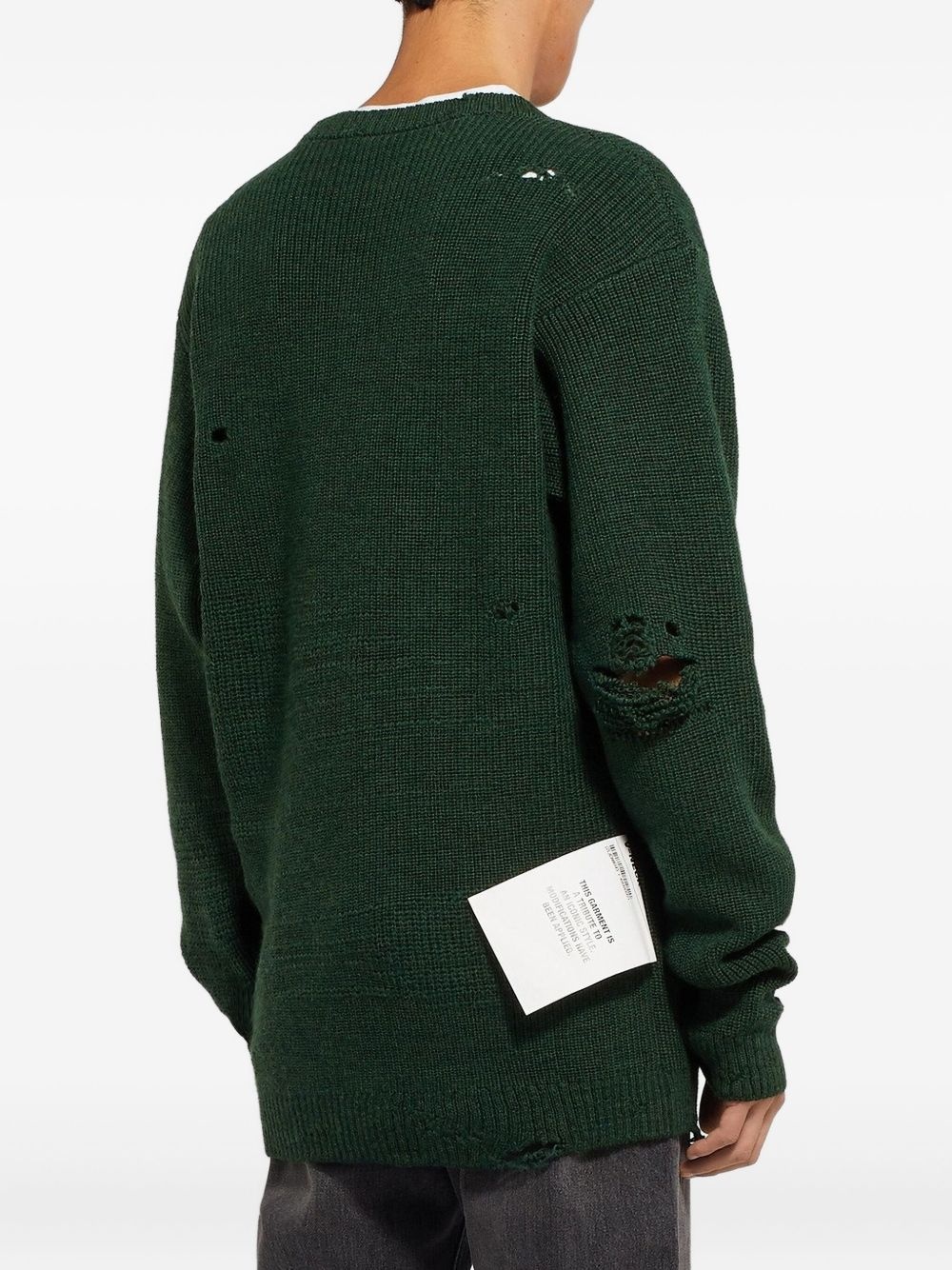 distressed-effect wool sweater - 4
