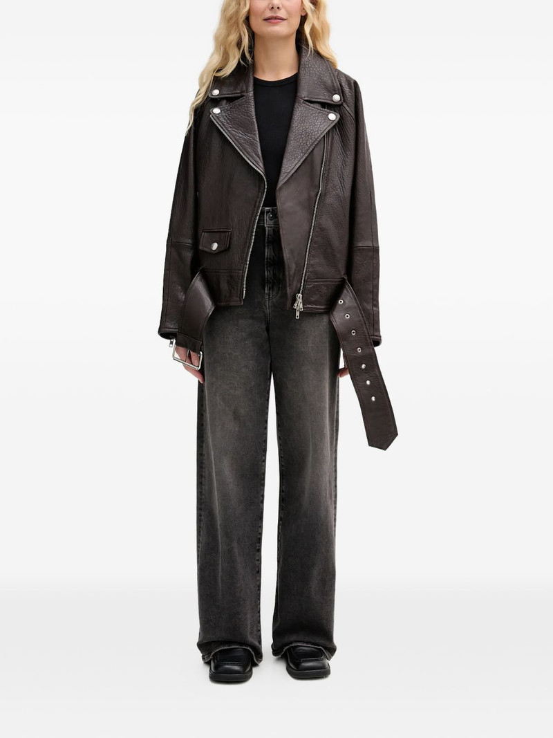 STAND STUDIO belt biker jacket outlook