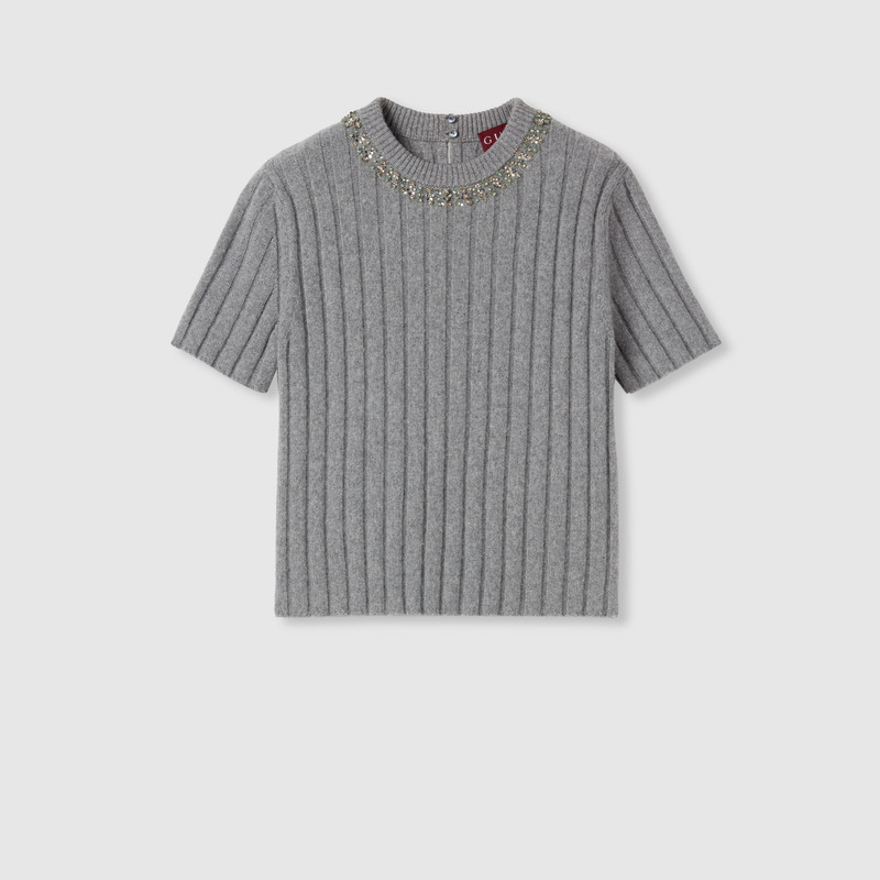 Rib soft wool and cashmere top 1