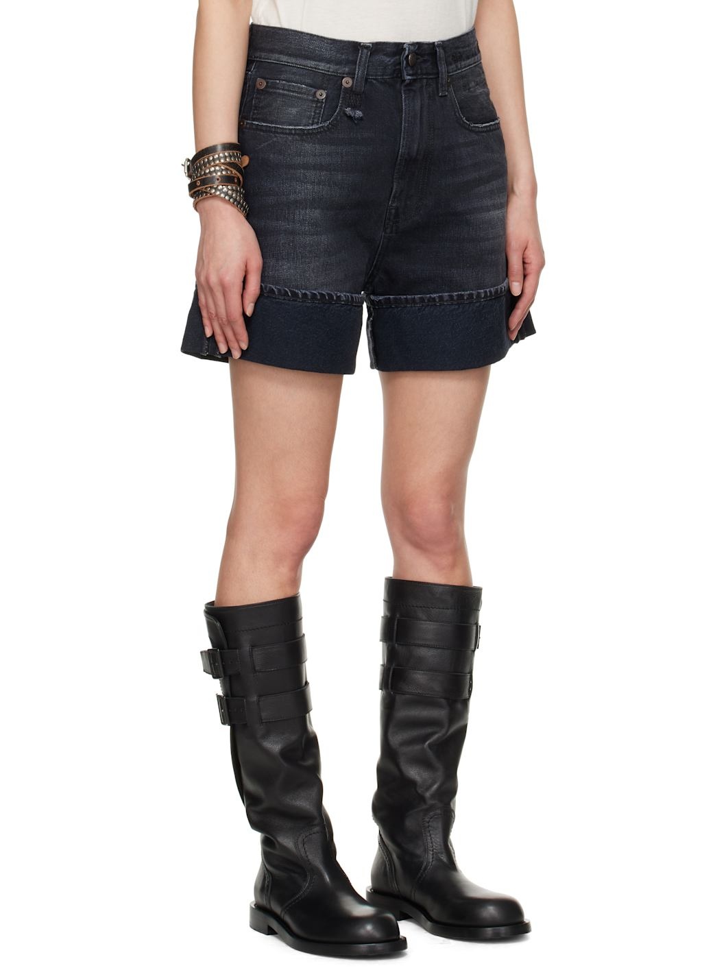 SSENSE Exclusive Black Nina Denim Shorts - 2
