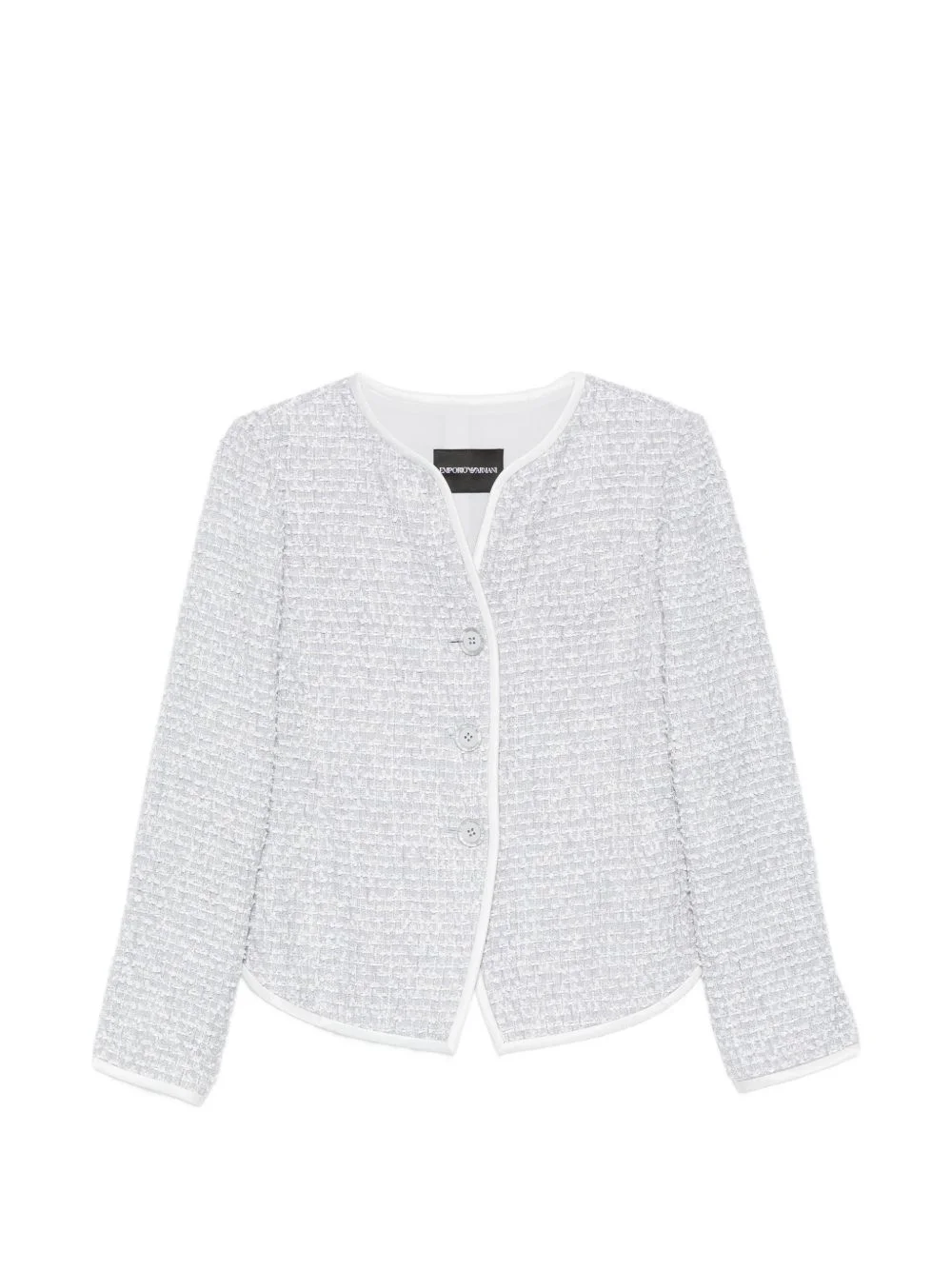 V-neck tweed jacket - 1