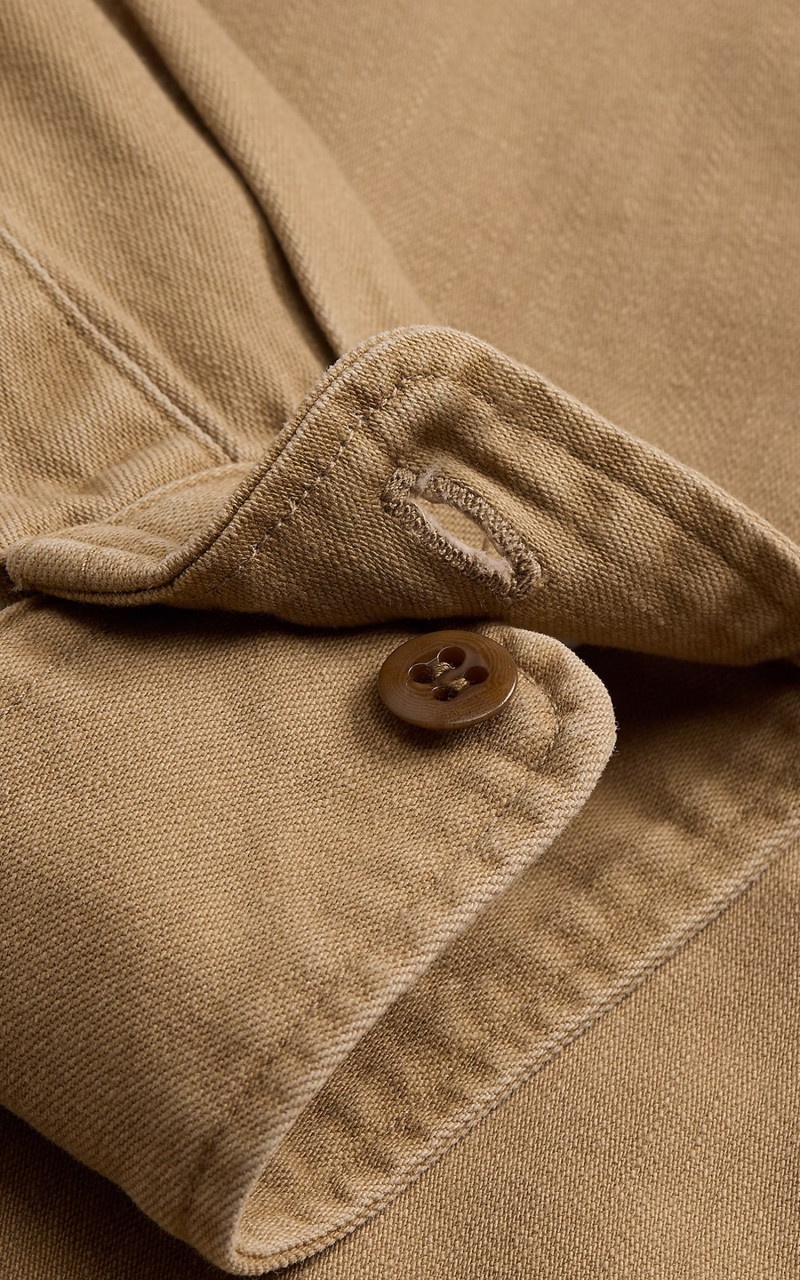 TWILL OFFICER'S WORKSHIRT FADED TAN - 5
