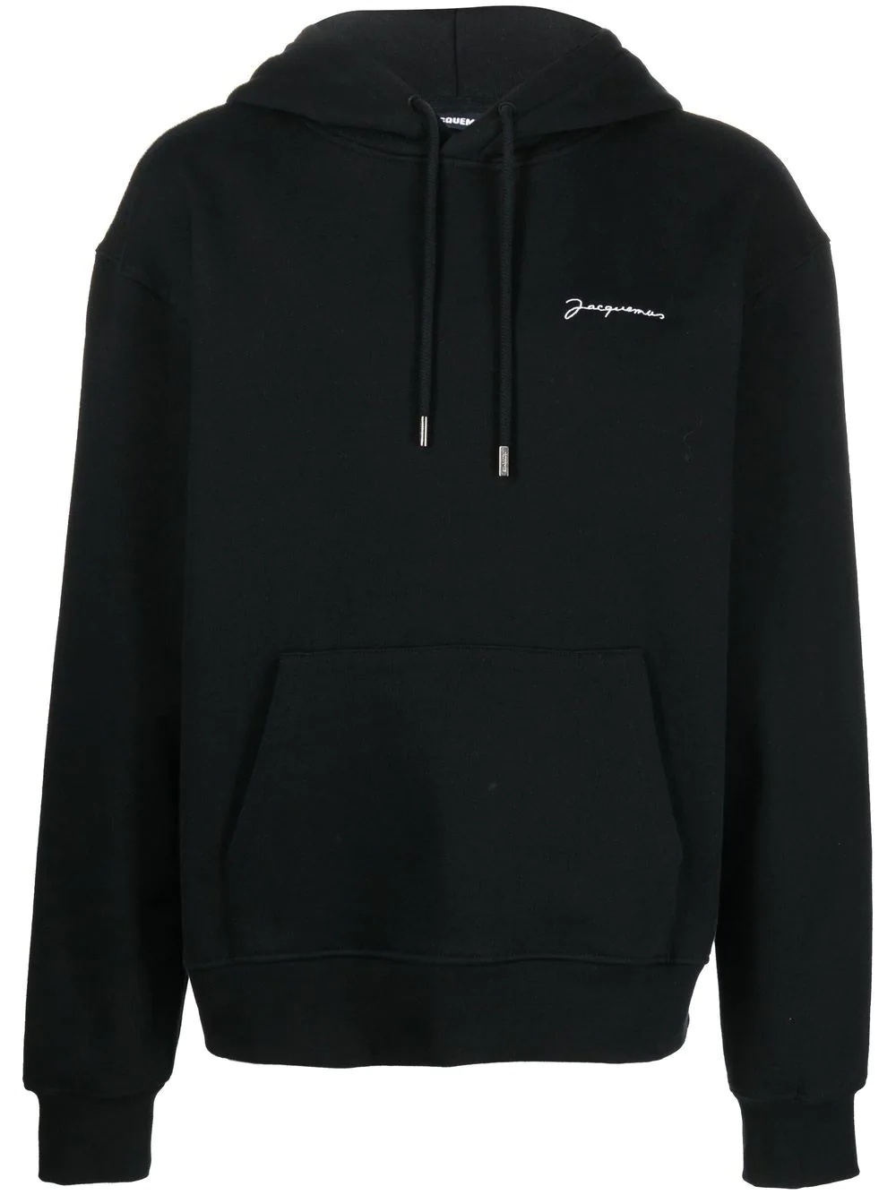 embroidered-logo detail hoodie - 1