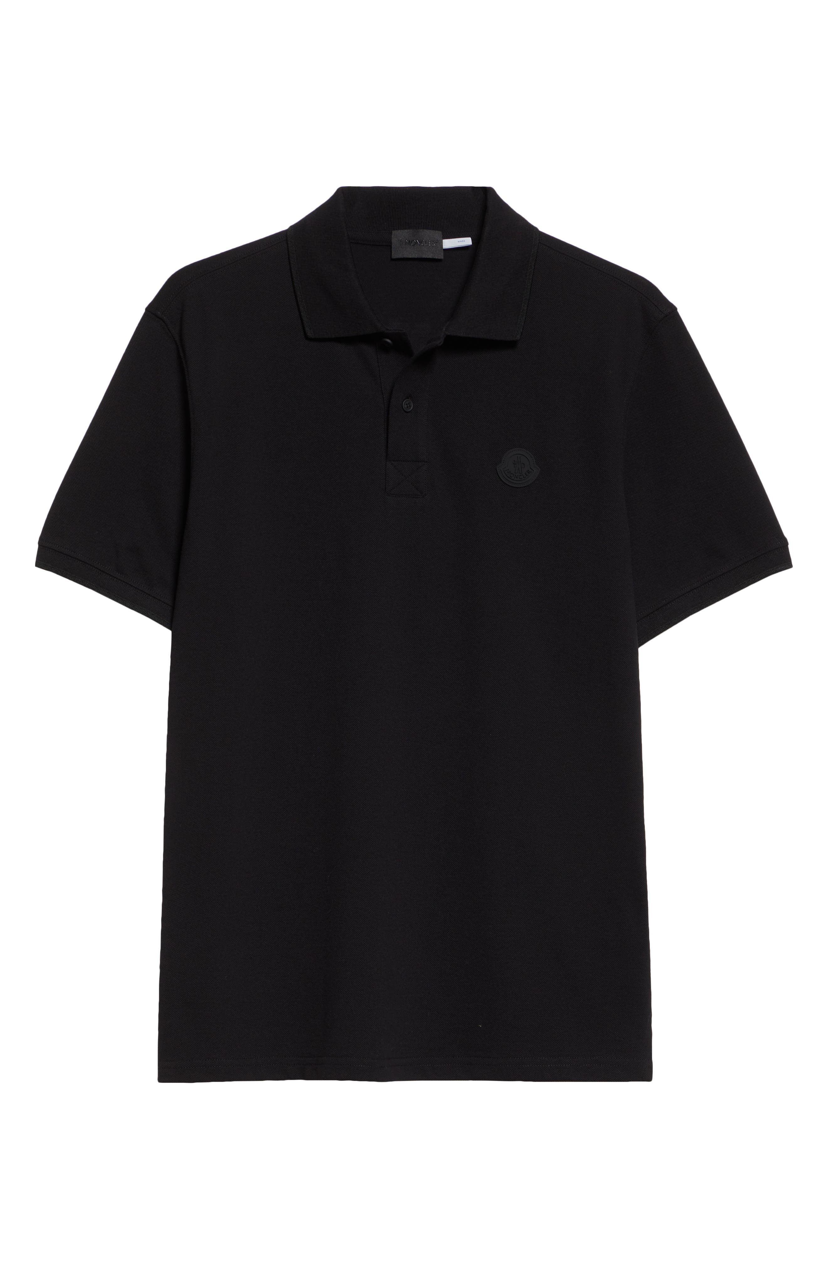 Moncler Logo Cotton Polo in Black at Nordstrom - 5