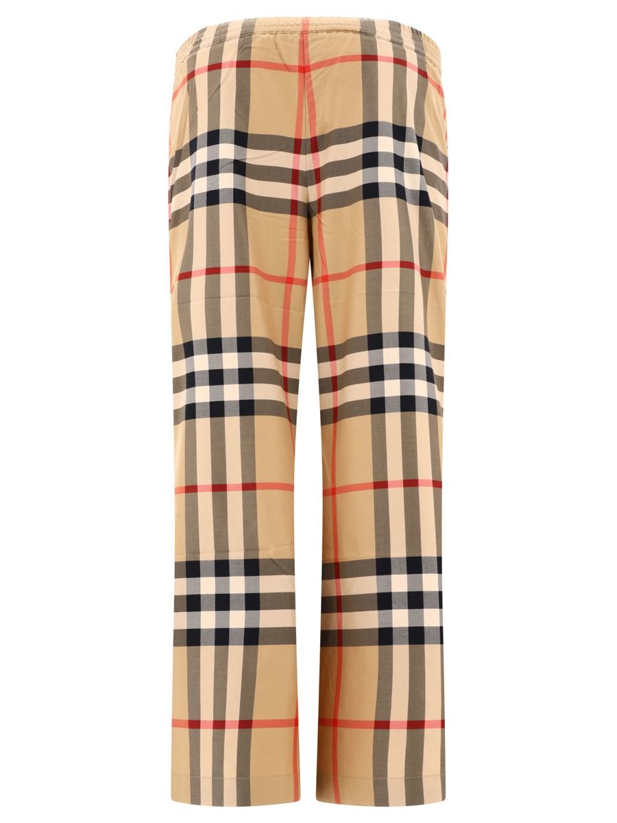 BURBERRY CHECK COTTON TWILL TROUSERS - 2